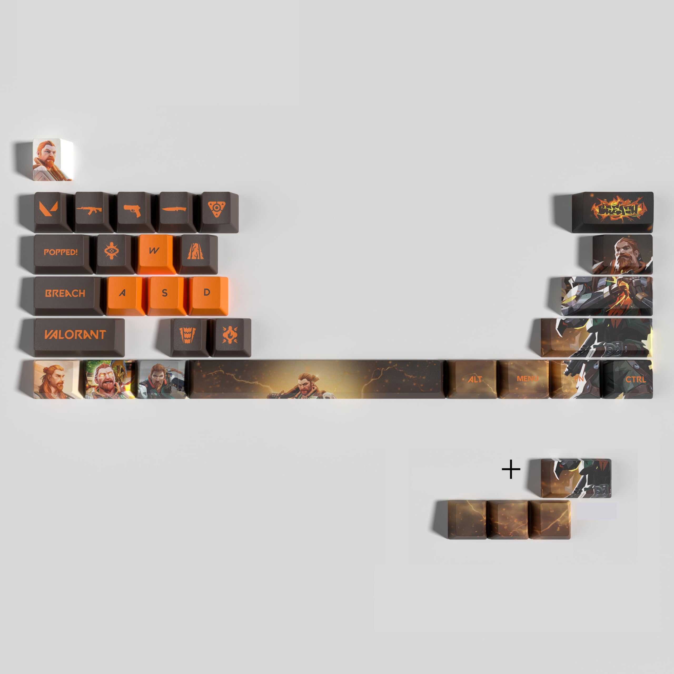 Valorant Custom Keycaps OEM Profile 29keys PBT Dye Sub Keycap Set for Mechanical Keyboards, Valorant Gift Gaming Accessories for Gamer (Breach)