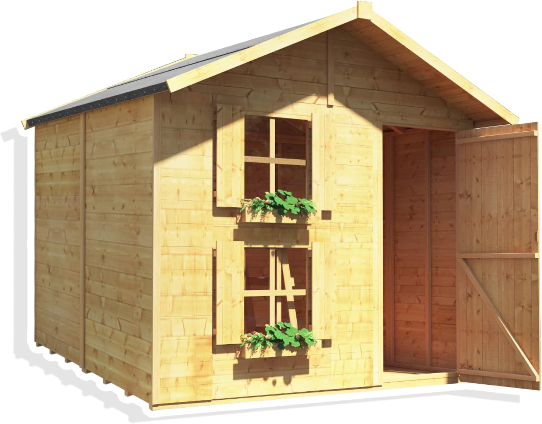 Kids Playhouse Wooden Play House Wendy House Garden Outdoor Boys Girls Kids Toys Peardrop Extra (6x7)