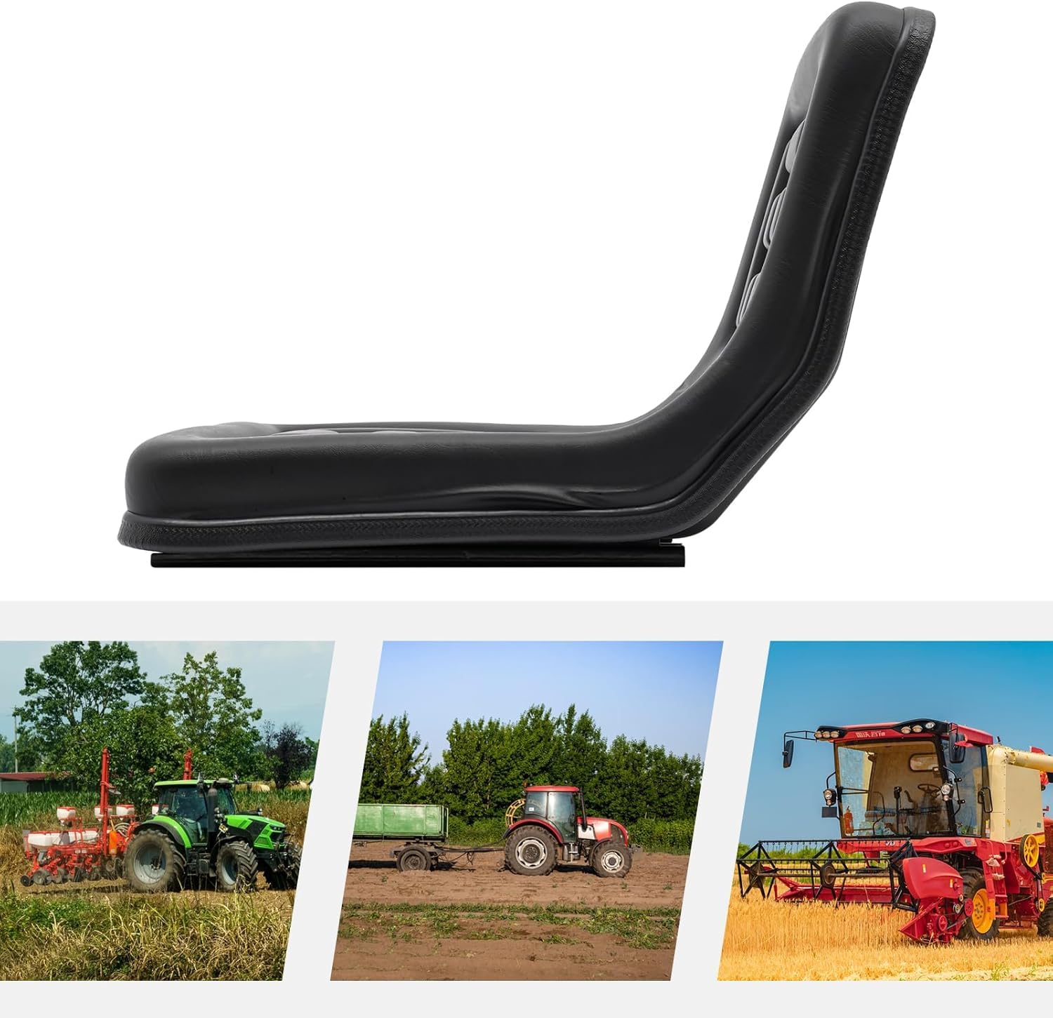 Seggiolino per trattore e carrello elevatore universale con binari scorrevoli | Sedile in un pezzo impermeabile | Compatibile con tosaerba, tosaerba, carrello da golf e macchine agricole