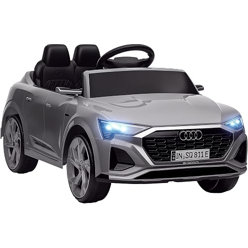 Qaba Audi Q8 e-tron Sportback Licensed 12V Kids Ride on Car Music Gray