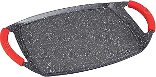 Plancha de Asar con Revestimiento de Piedra Antiadherente, Apta para Inducción, Vitrocerámica, Gas y Placa Eléctrica, Libre de PFOA (47 cm)