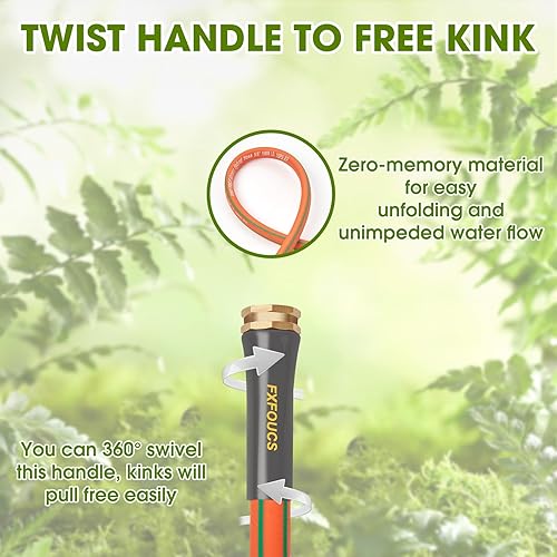 Miniatura 2 de Tools - Manguera de jardín resistente, manguera de agua flexible de 50 pies x 58 pulgadas, manguera híbrida ligera con presión de estallido de 600