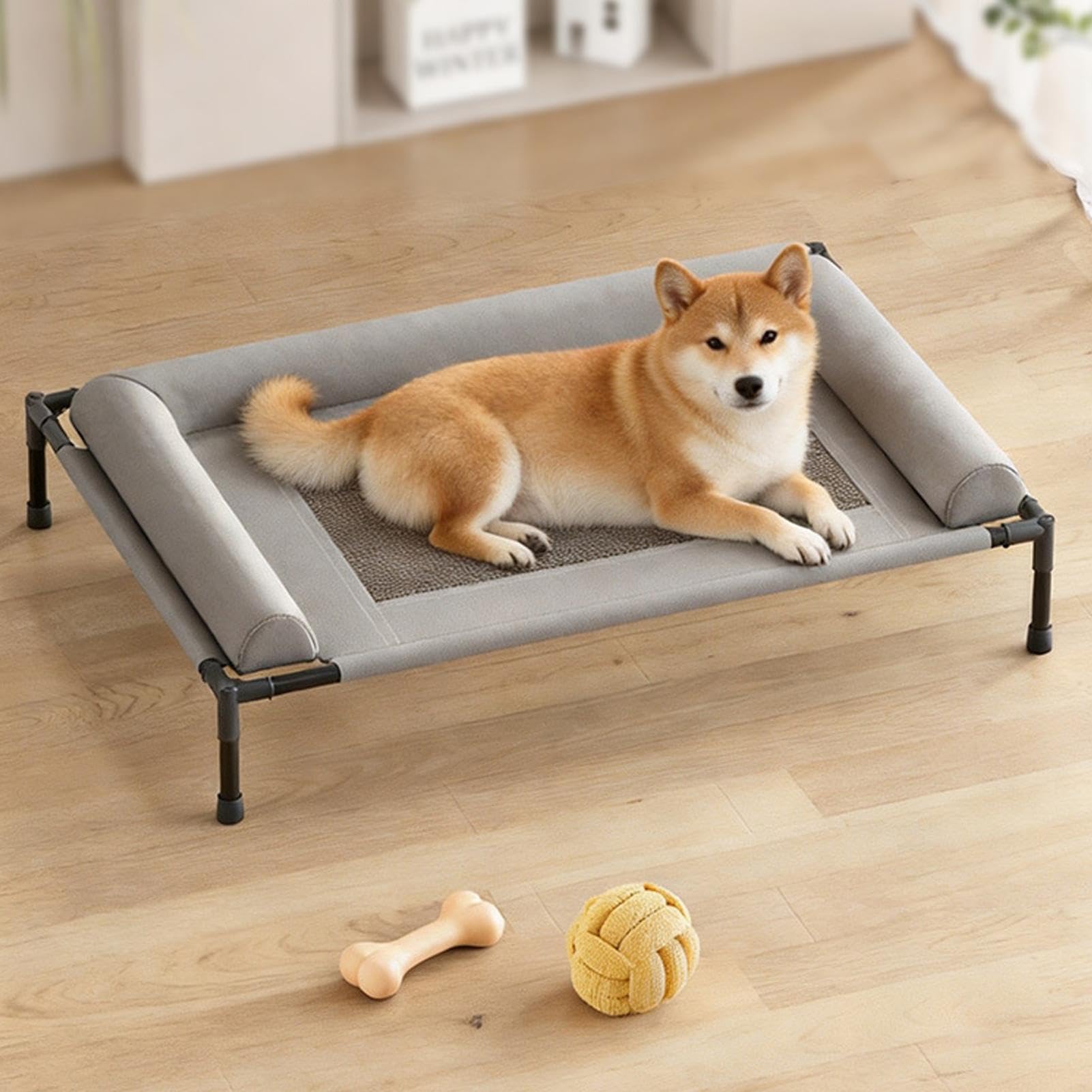 Cama de Acampada para Perros Alfombra Plegable Antivibración Transpirable | Cama Viajera para Perros en Interiores Exteriores Porche Suelo Patio Trasero Playa y Patio