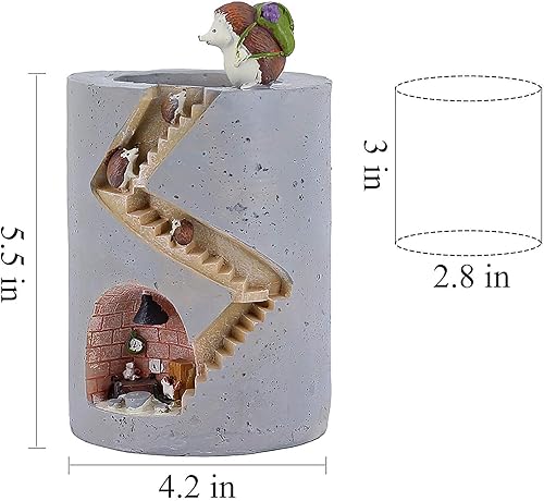 Miniatura 5 de Segreto Plantas creativas de erizo, macetas de cepillo para plantas suculentas, maceta decorada, escritorio, jardín, sala de estar, 2 piezas