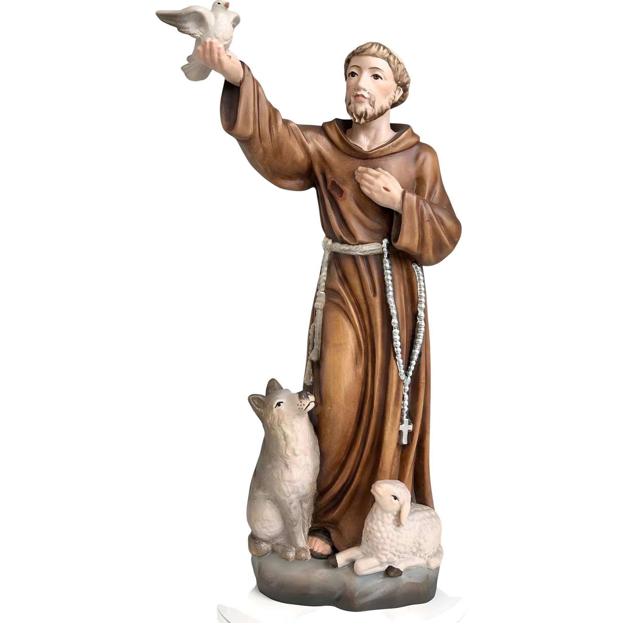 Wooden Statue of Saint Francis with Dove, Dolfi
