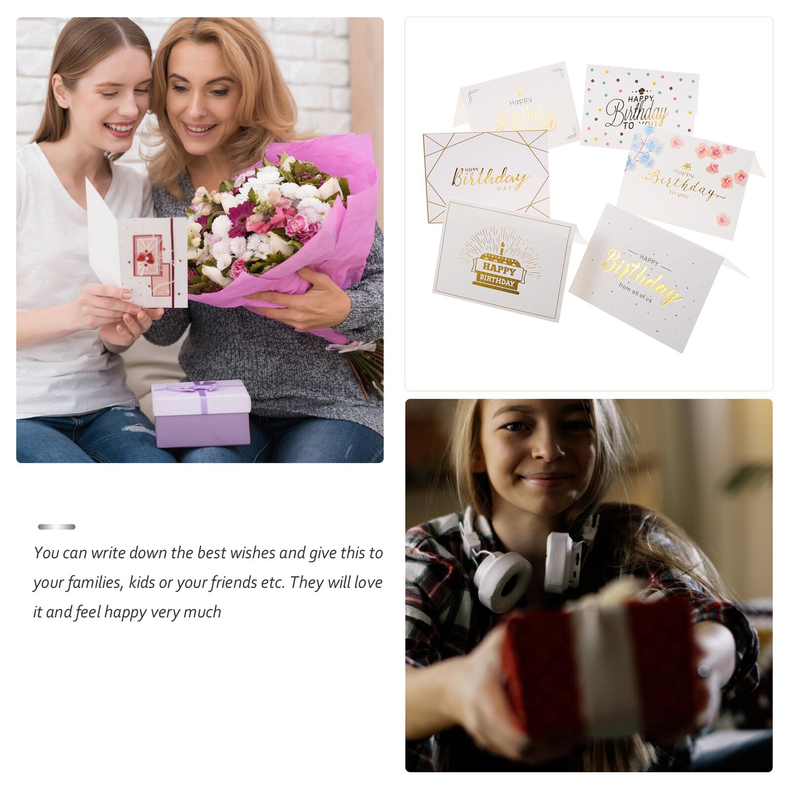 COHEALI 240 Pezzi 60 Pezzi Biglietti di Auguri di Compleanno Pieghevoli Motivi Raffinati, Carta di Buona Qualità, Assortimento per Feste di Compleanno, Regali e Ringraziamenti per Amici e