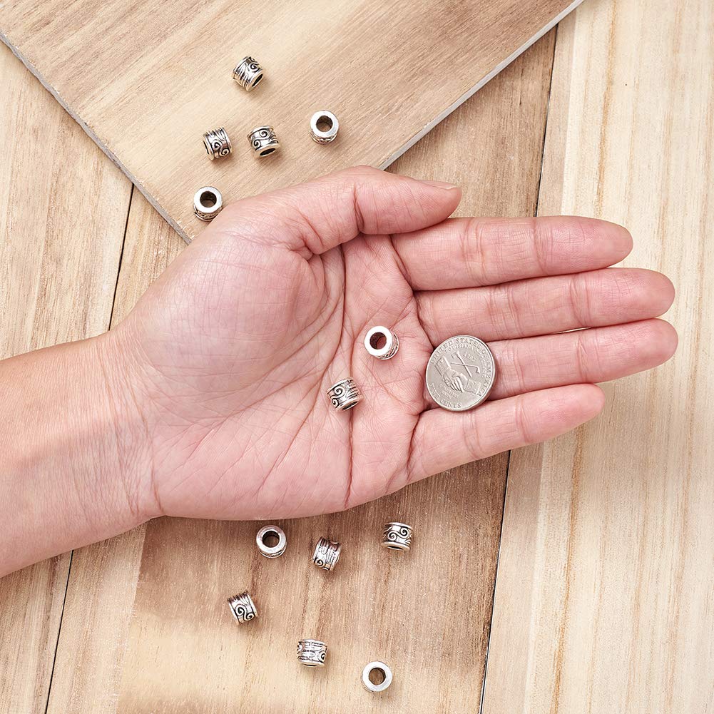 2 Centres Chapelet Verge ,Argent Antque De Style Tbétan 3 Lens 2 Mm Sans Plomb Sans Nckel