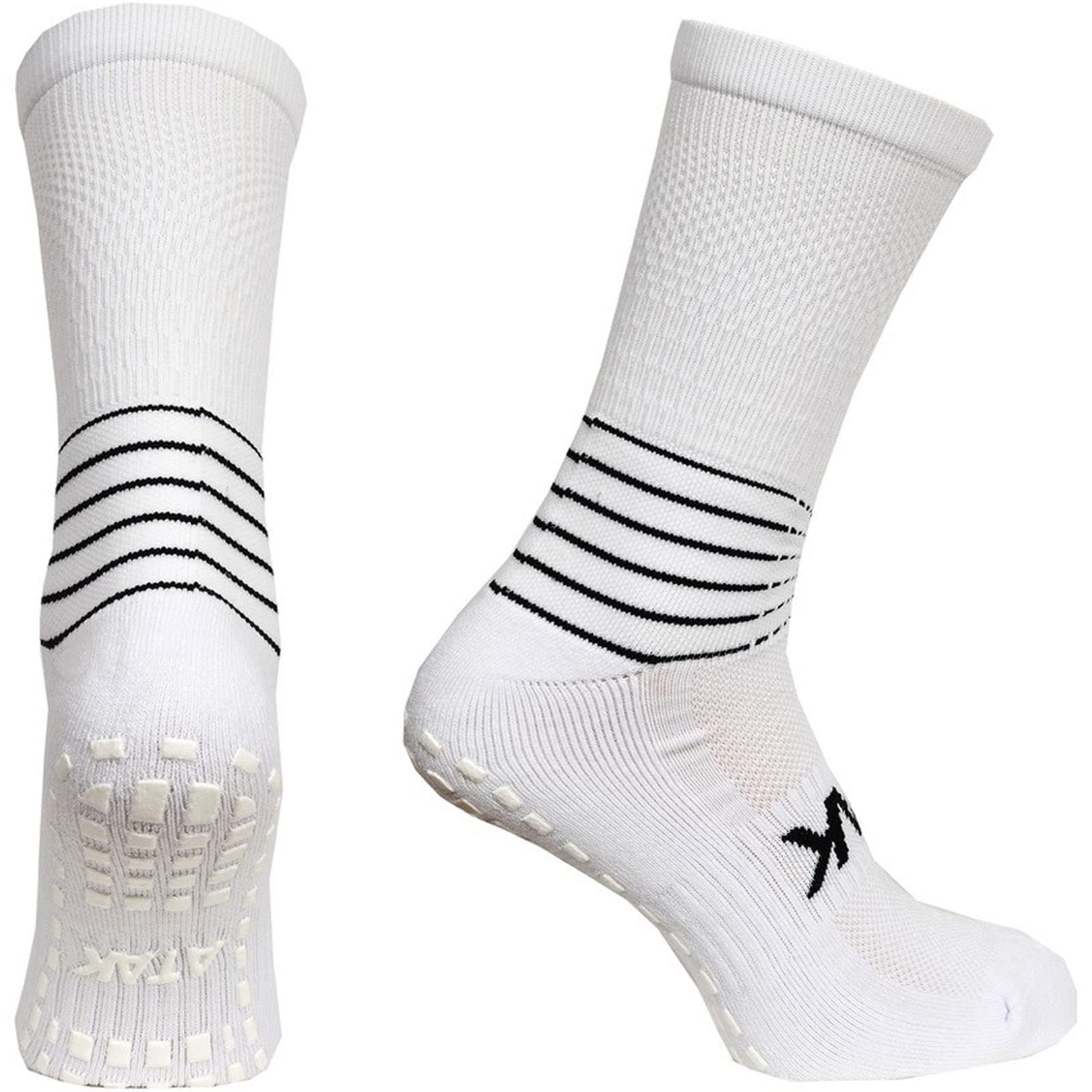 Atak Men's White Sports Grip Mid Sock Senior 9-12
