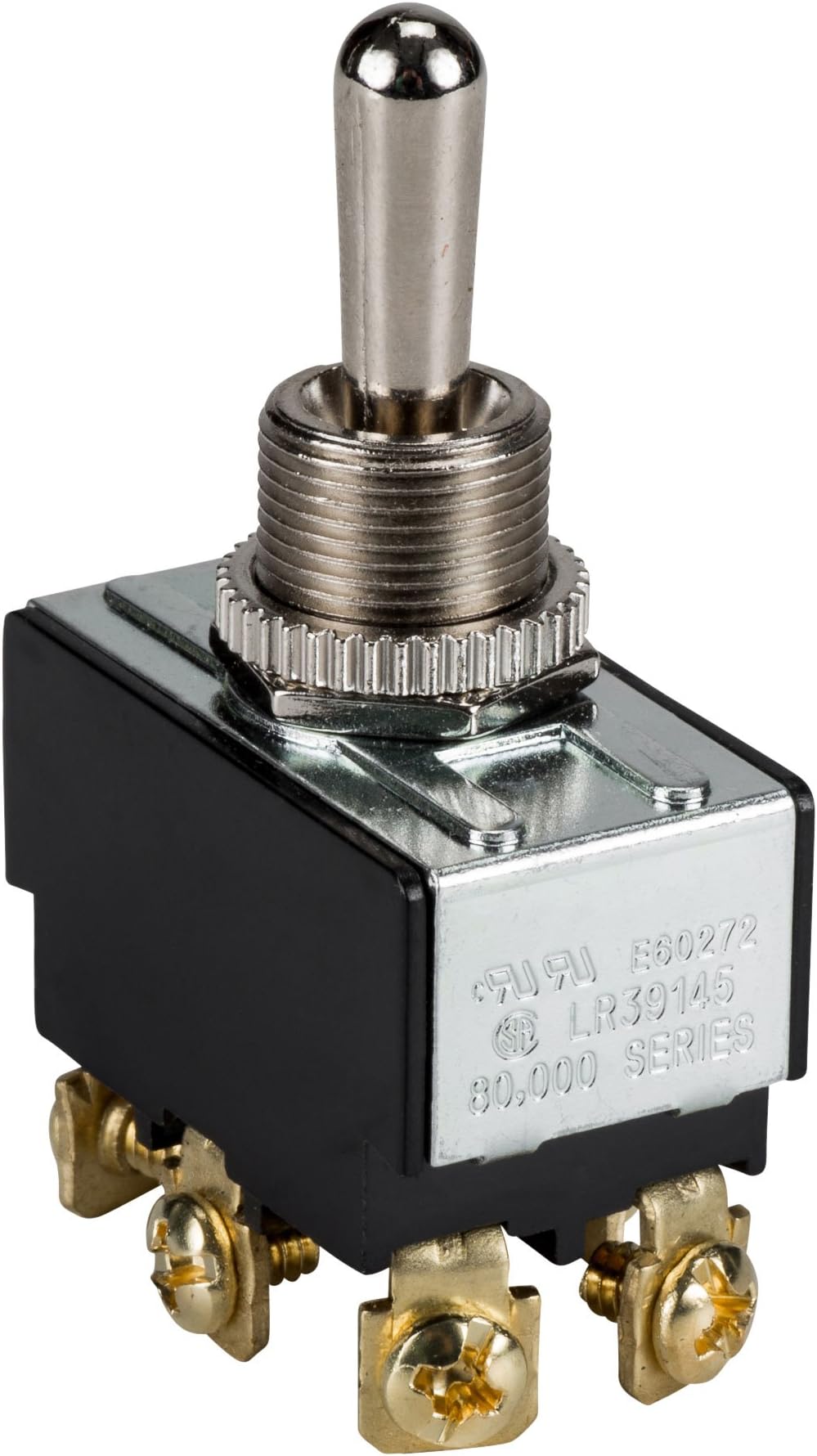 Heavy Duty Bat Handle Momentary Toggle Switch - DPDT / (On) - Off - (On) : 30-050