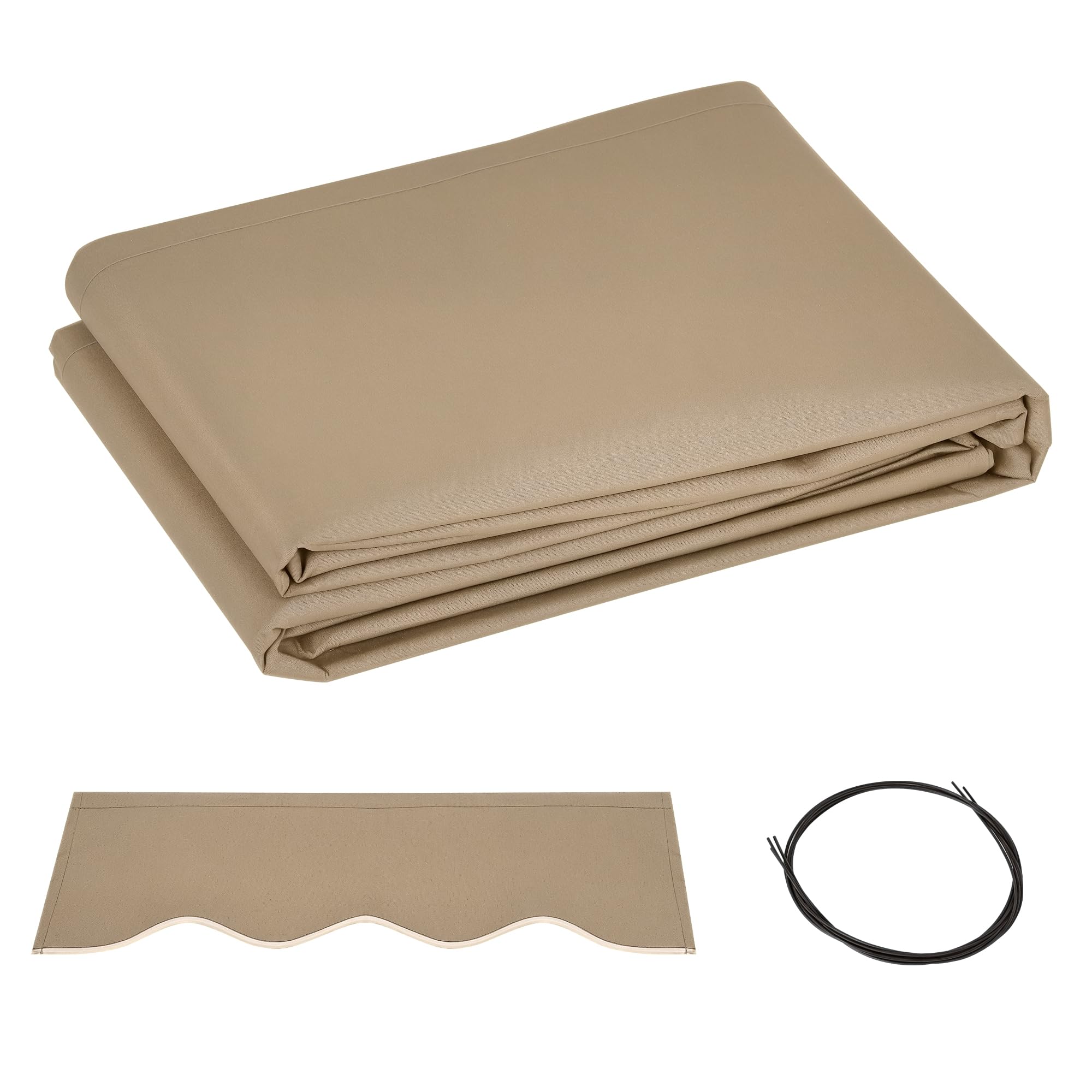 Outsunny Telo di Ricambio per Tenda Parasole Retrattile, Tessuto 4x2.5 m Poliestere Anti UV 30+, Beige