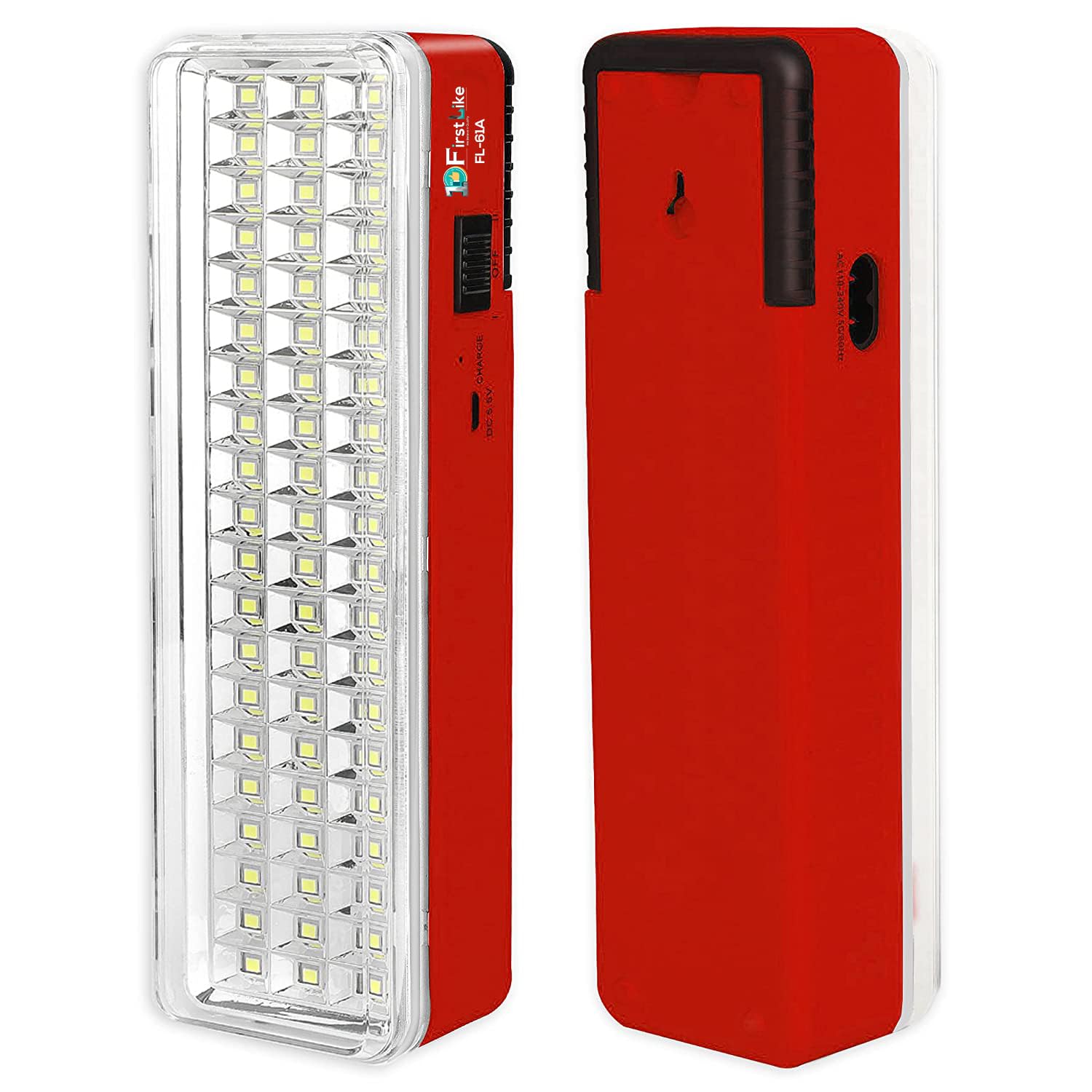 FIRSTLIKE® High Quality 60 High-Bright LED Light with Android Charging Support Rechargeable Emergency Lantern (Modern Red) (B0C4BB36QK) Amazon Price History, Amazon Price Tracker
