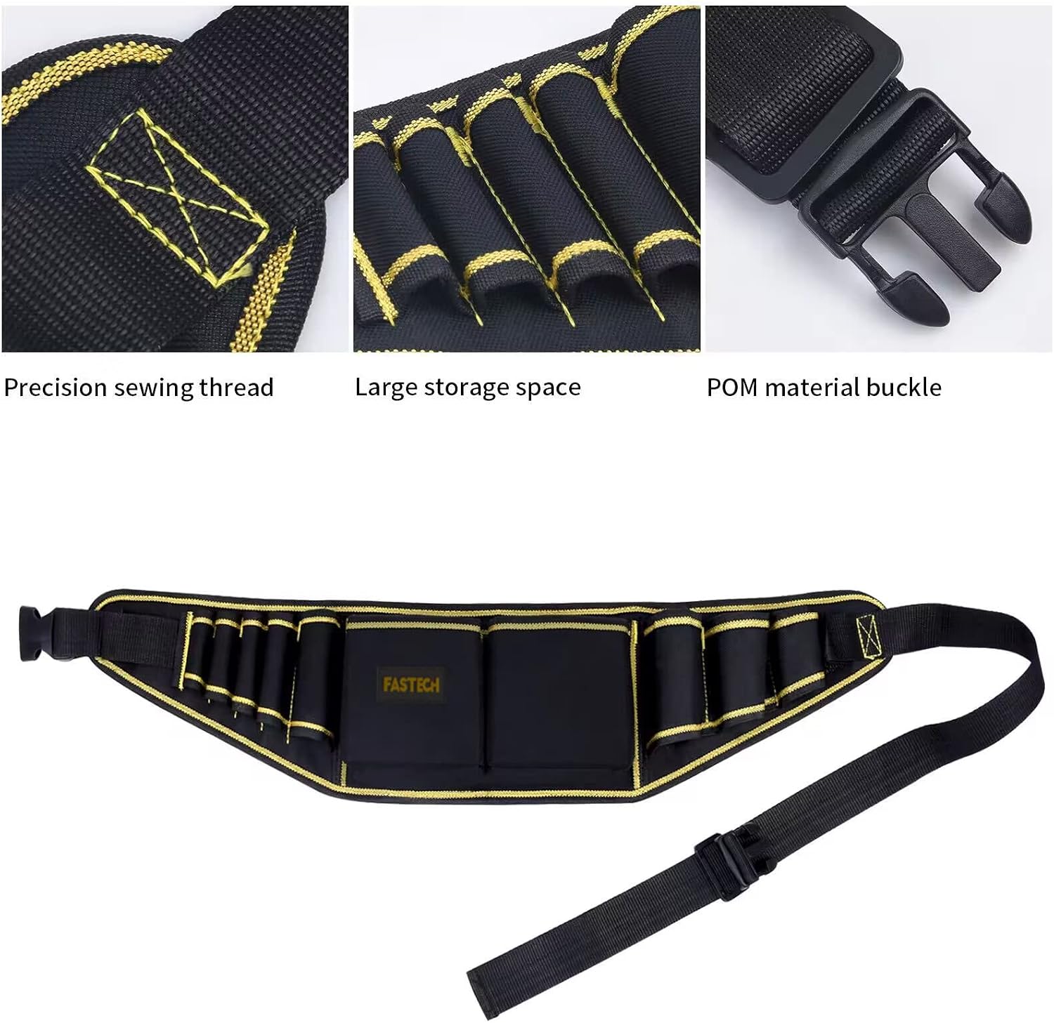 FASTECH Tool Belt for Electrician, Carpenter, Construction Worker-Adjustable Utility Tool Belt,Waist Pouch, Bag Lid, Hammer Holder-Rope Belt, Garden Apron image 3