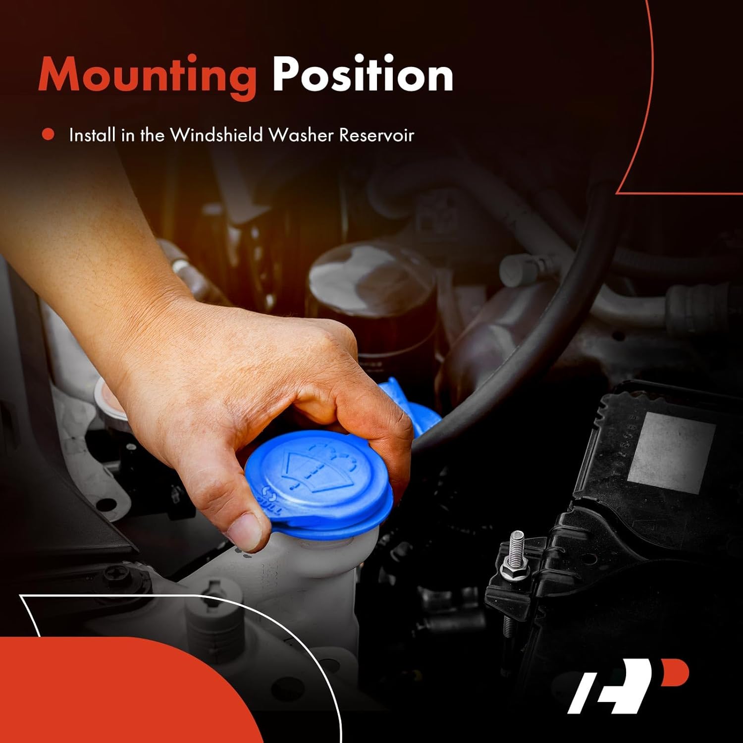 A-Premium KT1Z17632A Windshield Washer Fluid Cap Wiper Reservoir Tank Cap Compatible with 2012-2018 Ford Focus, Transit Connect, Transit-150, Transit-250, Transit-350, Transit-350 HD, E-Transit