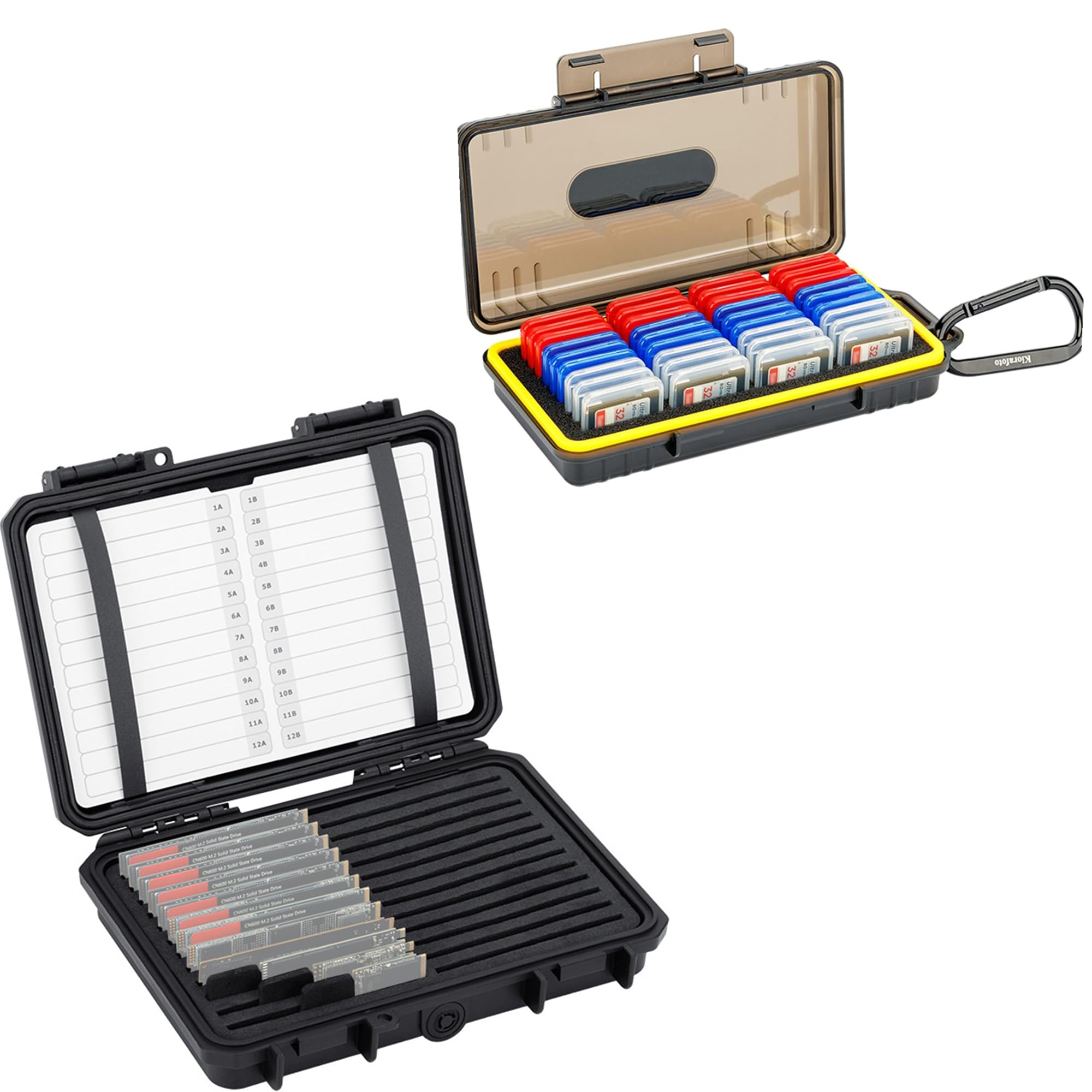 SD Card Case + SSD Card Case：SD Memory Card Case with M.2 NVMe SSD Card Case