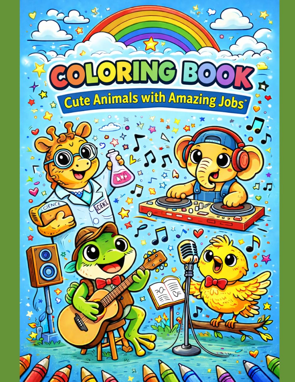Cute Animals With Amazing Jobs Coloring Book: Fun and Creative Animal Professions Coloring Book for Kids Ages 4-8 | Cute Animal Careers | Easy and Fun Coloring Pages