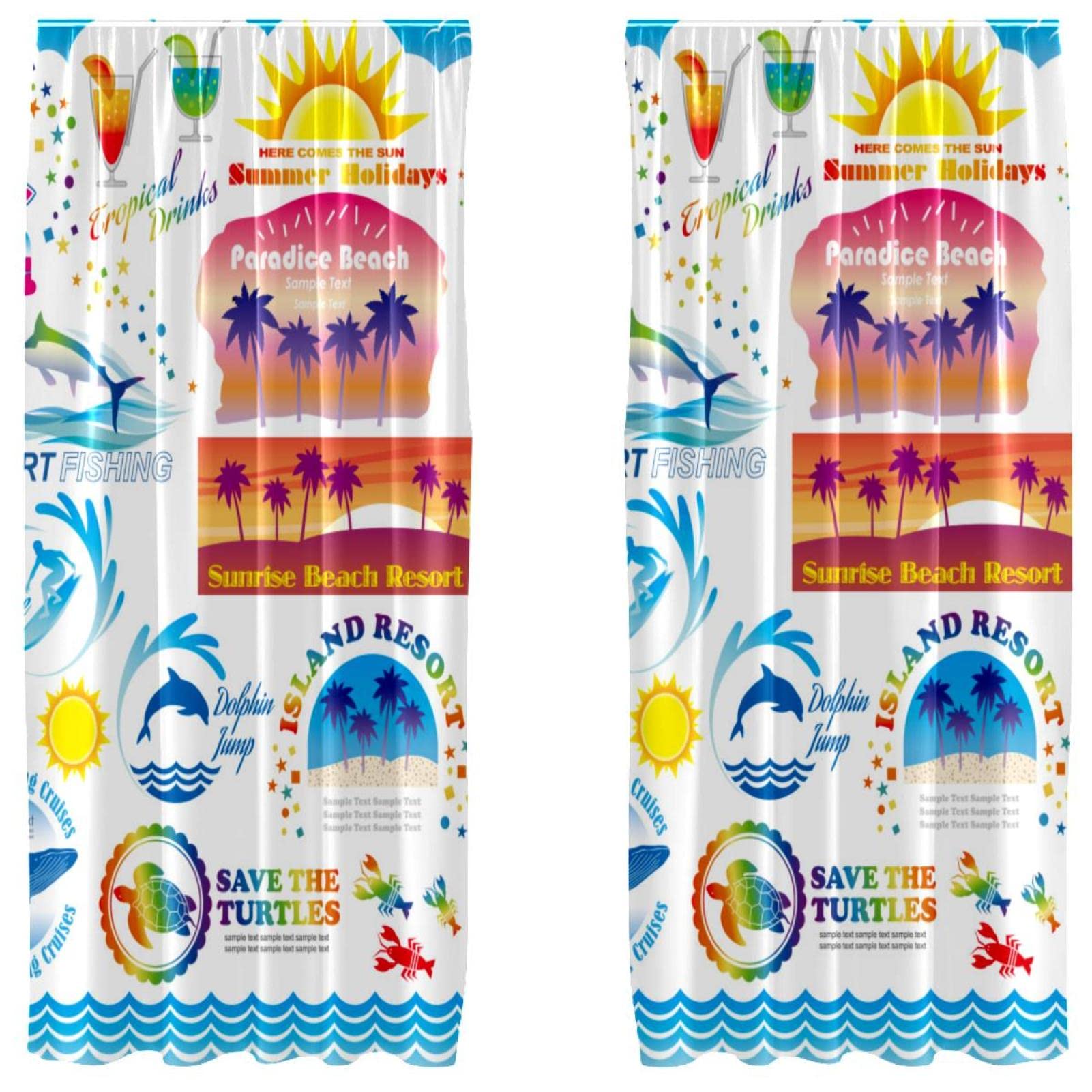 Cortinas opacas infantiles de playa para salones luminosos de verano