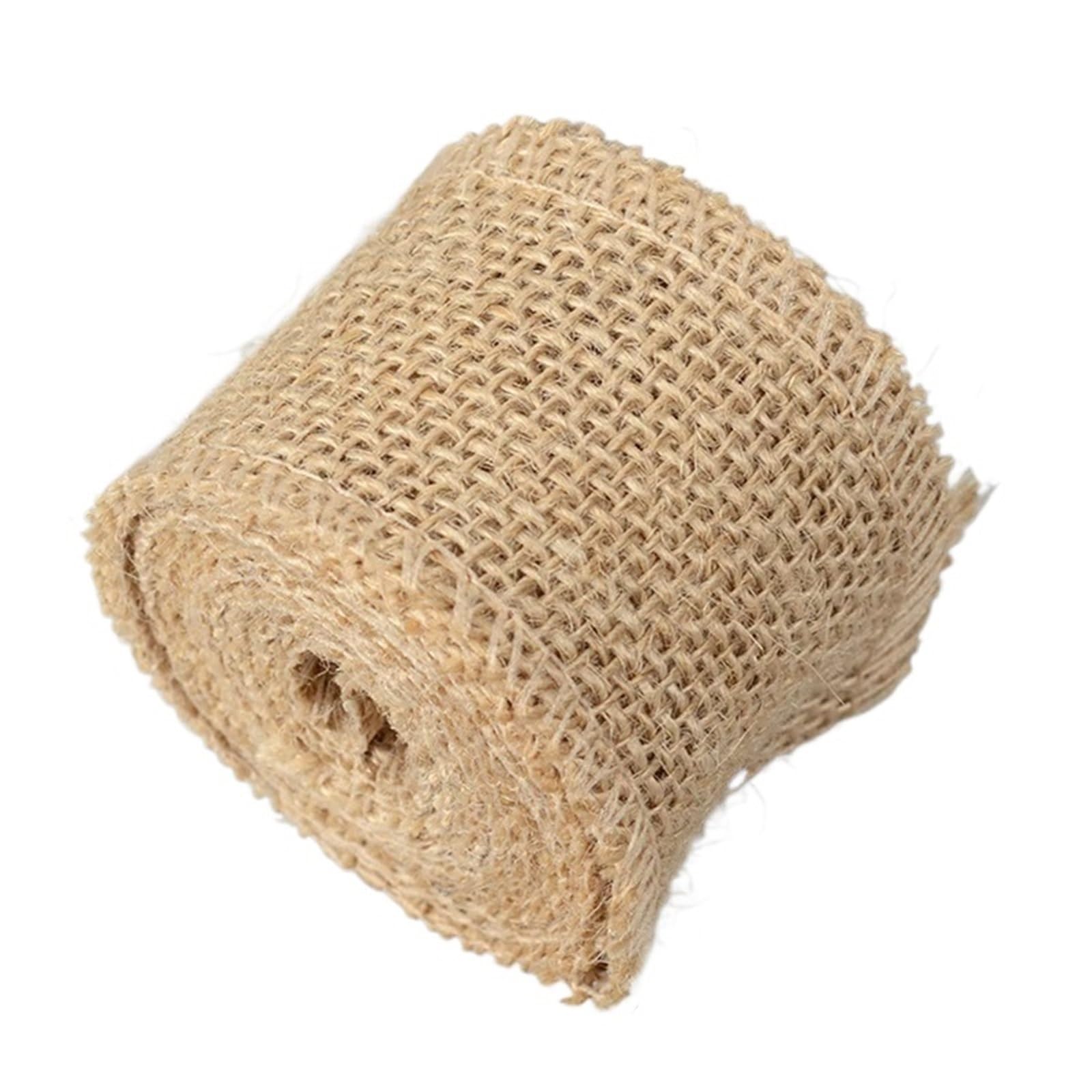 Hessian Roll 2m/5m Natural Vintage Jute Ribbon Bow Crafts Sewing DIY Wedding Burlap Fabric Wrapping Party Home Decor(Width 5cm,5m Length)