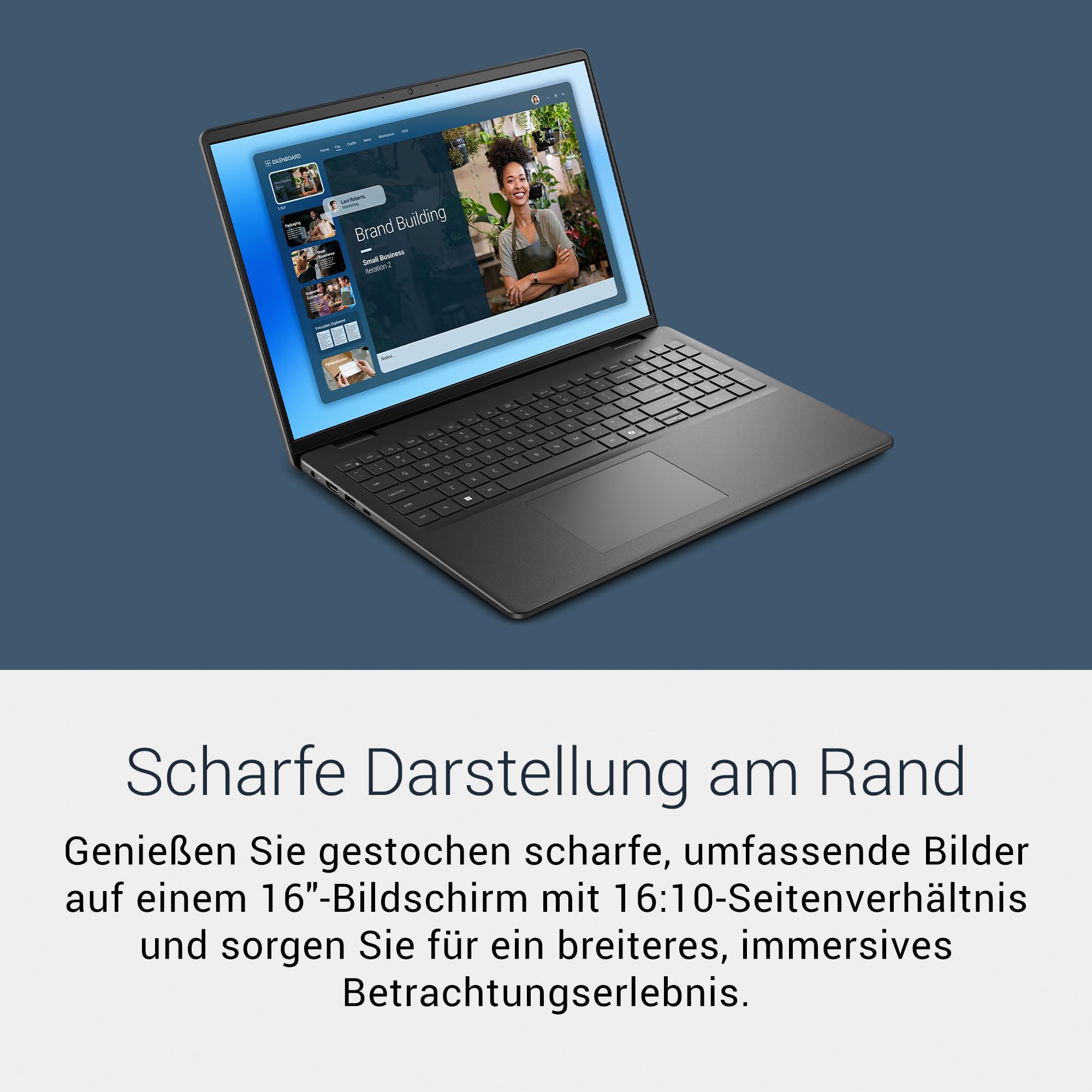 Dell 16 Laptop FHD+ 1920x1200 Intel Core 5 16GB DDR5 RAM 512GB SSD Windows 11 Home QWERTZ Keyboard Fingerprint Sensor Black