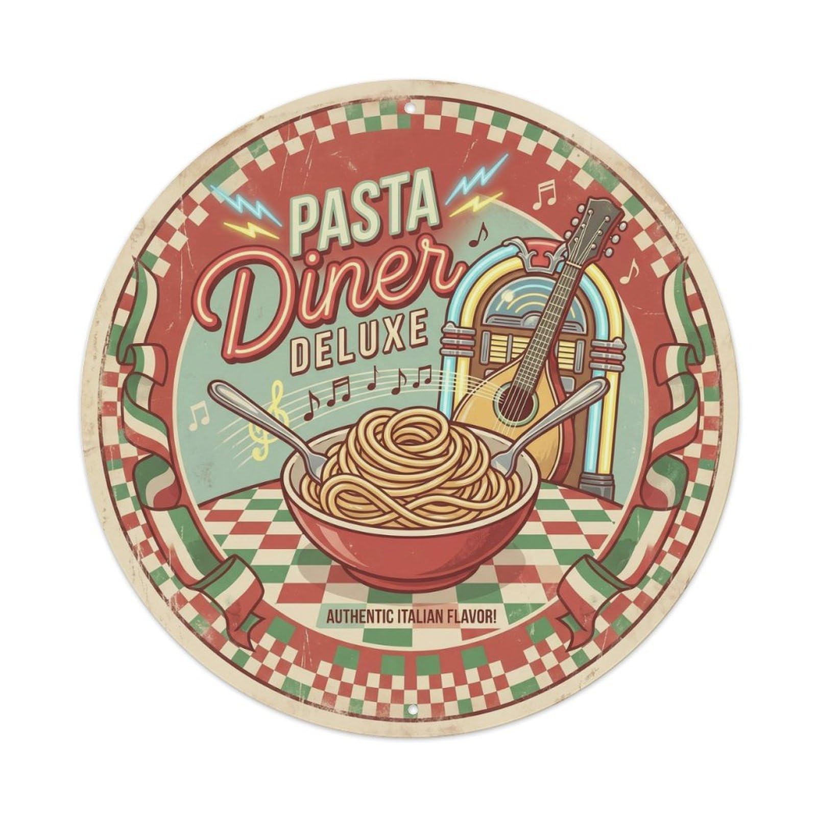 Pasta Street Food Classic Italian Culture Metal Tin Sign