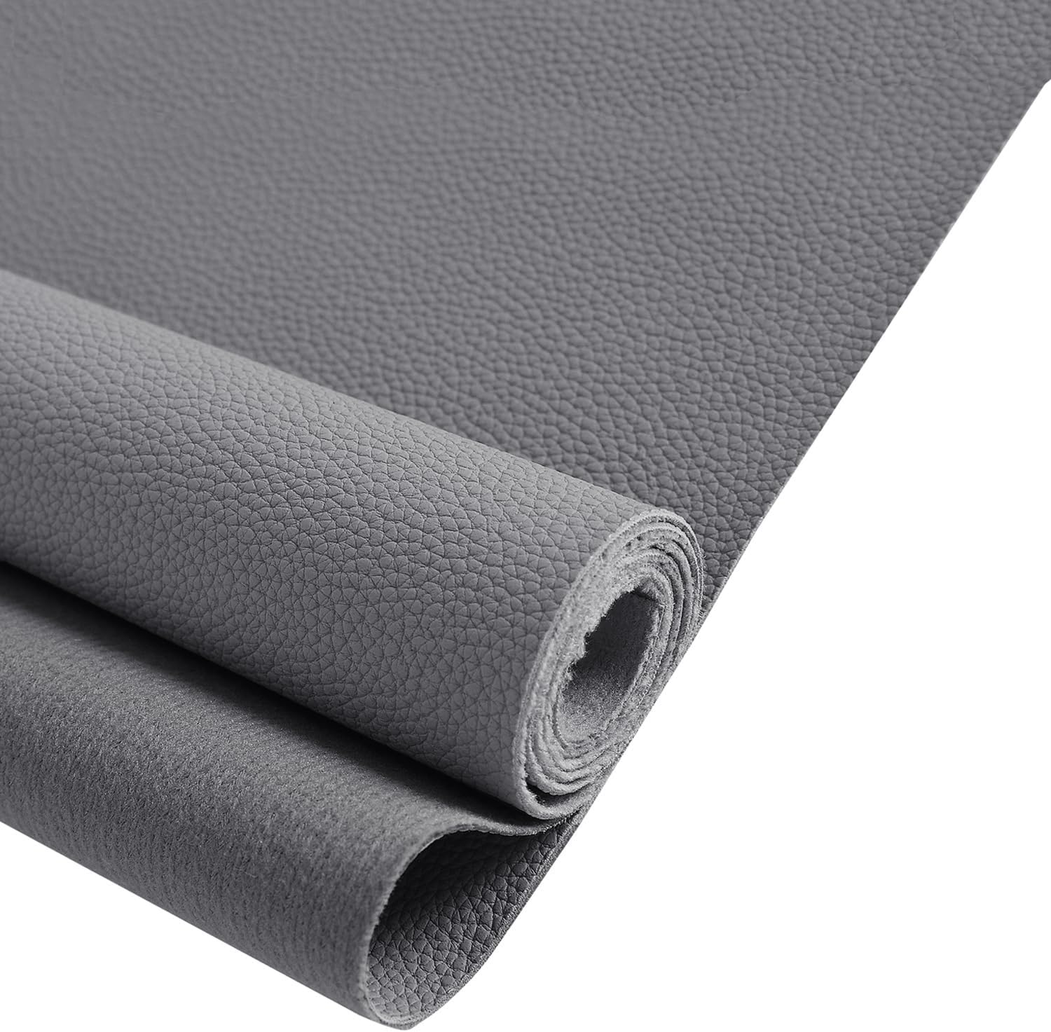 Marine Vinyl Faux Leather Upholstery Fabric 0.9 mm Thickness: Waterproof, Scratch-Resistant, Perfect for Upholstering Cars, Outdoor Yachts, and Home Furniture (Grey,Pre-Cut 2 Yards)