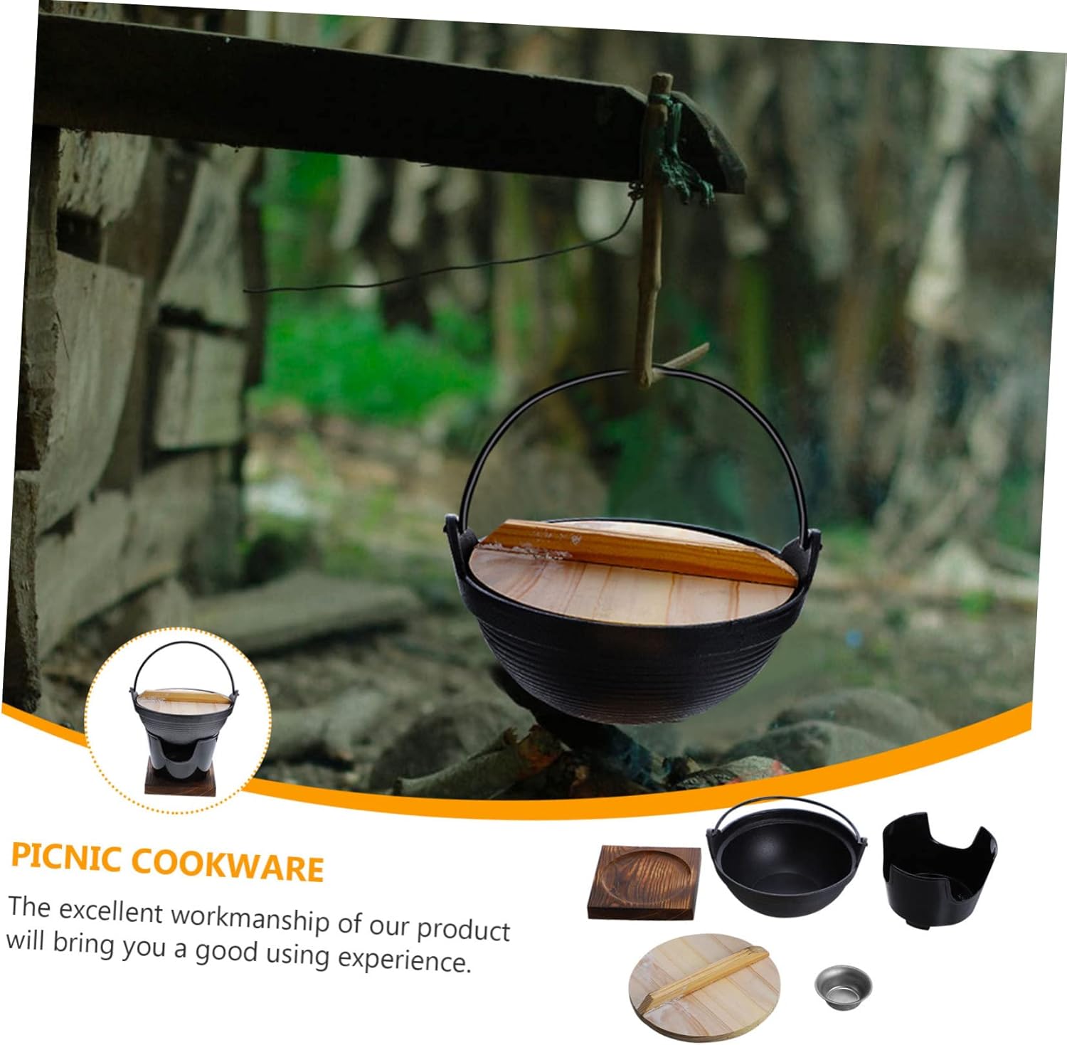 Camping Pot Stove Cast Lightweight and Portable Cooking Set for Outdoor Use