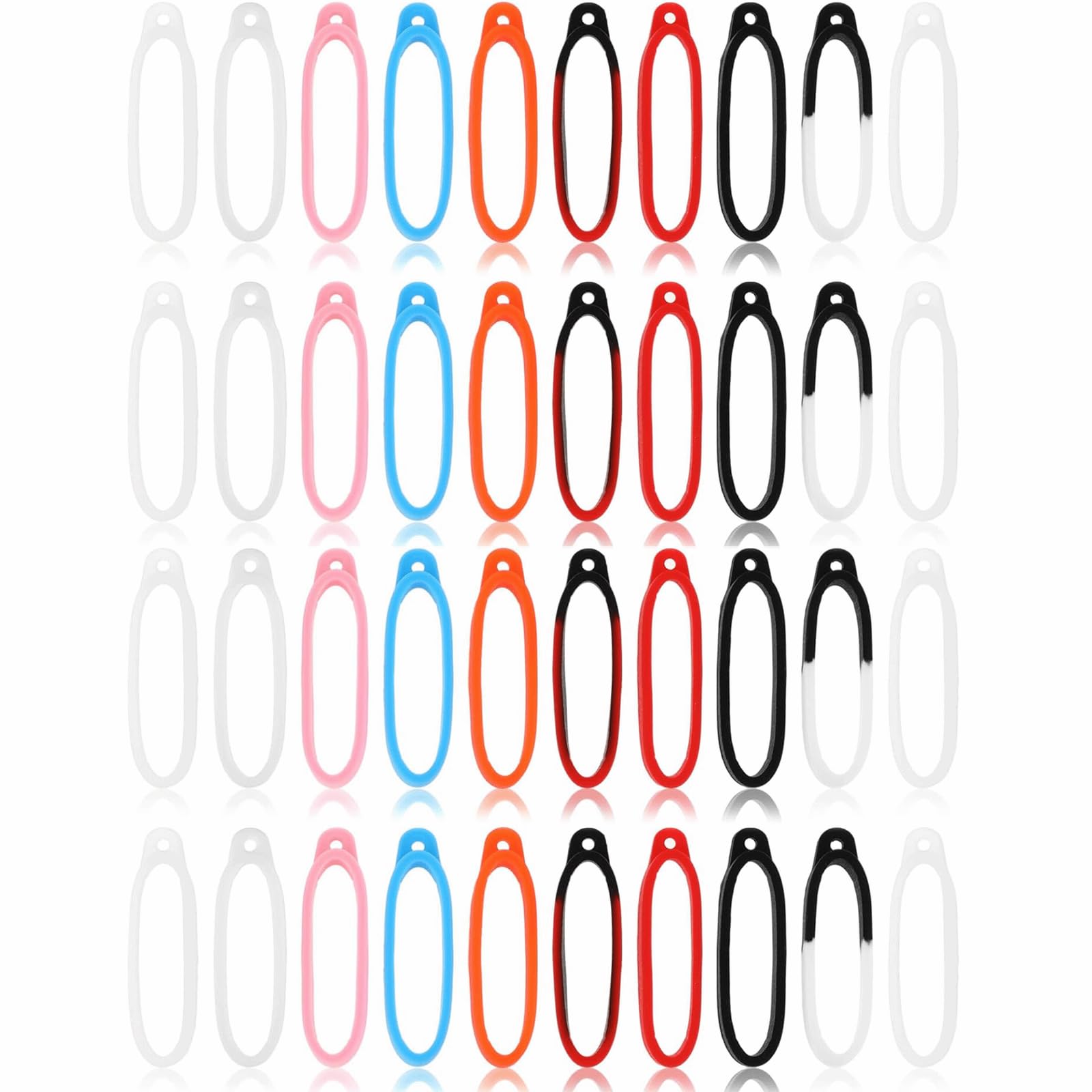 40PCS Anti-Lost Silicone Rubber Ring, Adjustable Elastic Custom Lanyard, Pen Anti-Lost Silicone Holder for Vape Device Lanyard, Replacement Pendant Carrying Kit for pens Office Devices 1.57 inch
