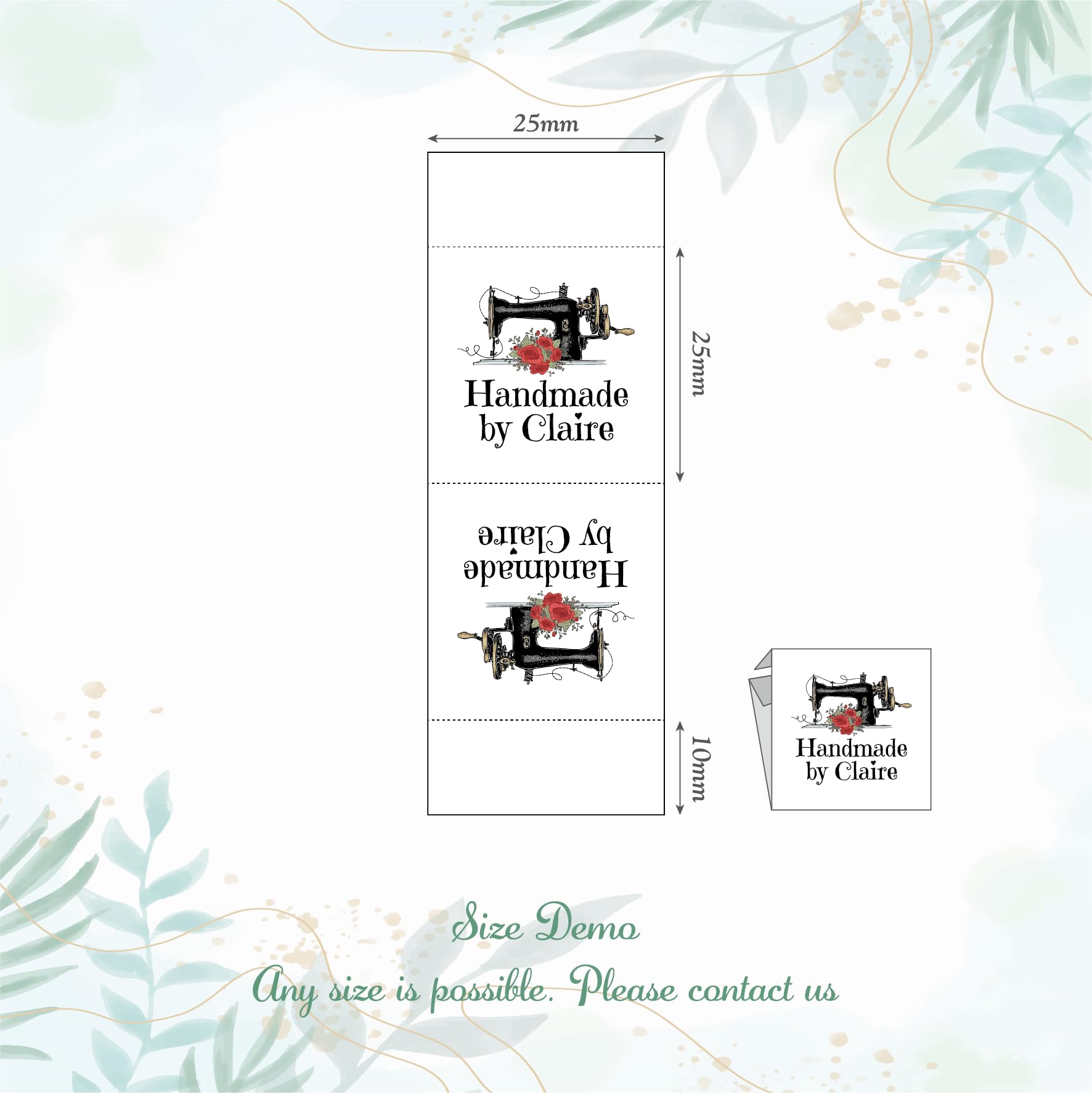 Etichette per accessori da cucito in cotone da 15*70 mm con logo o testo, etichette per articoli lavorati a maglia, personalizzate, etichette fatte a mano, etichette regalo - Italia