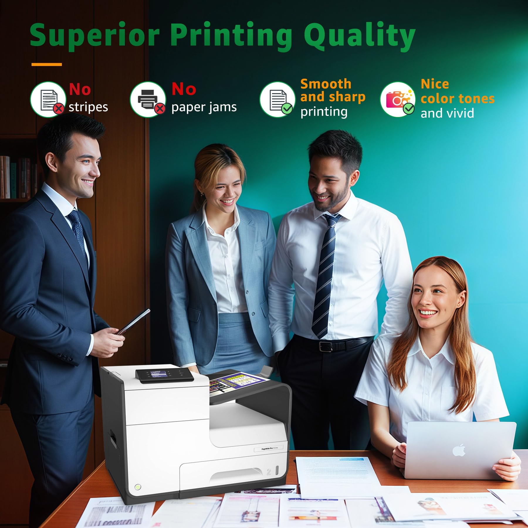 GREENSKY 973X Compatibile per HP 973 per Cartucce HP 973X Multipack per Stampante HP Pagewide Pro 477dw 452dw 477dn 452dn 577dw 577z 552dw Managed MFP P55250dw (4-Pack)