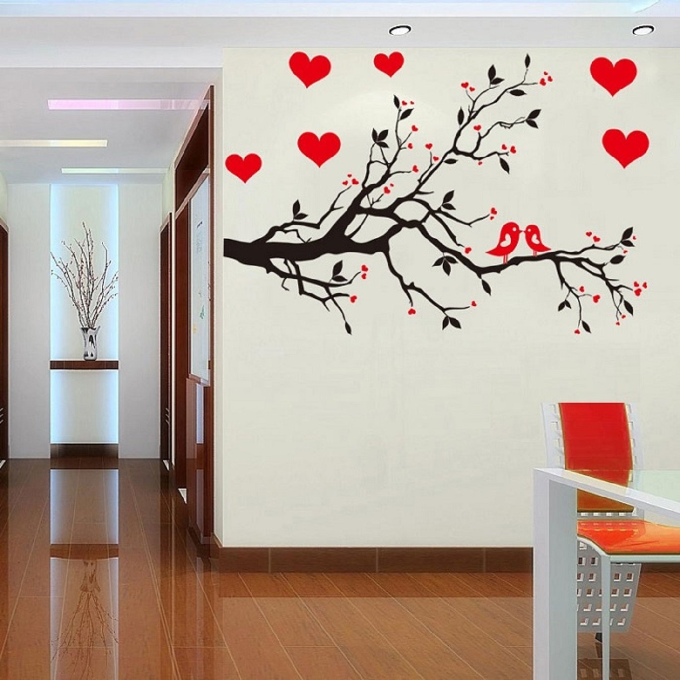 Indian Royals  red Love Tree Leaf Heart Plum Wall Stickers for Bedroom, Stickers for Walls of Home, Wall Sticker for Living Room, Wall Decor Stickers, Wall Sticker for Bedroom (70 * 50 cm) (B075SCL7QX) Amazon Price History, Amazon Price Tracker