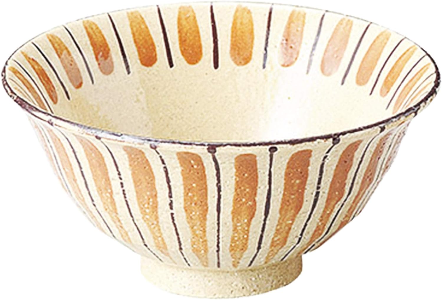 日本陶彩 Japanese Pottery 38554230 Rice Bowl, Red, 4.9 inches (12.3 cm), Little Spring Flowers, Red Raku Straw Hand