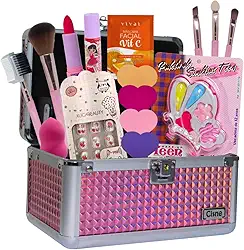 Kit de Maquiagem Criança - Maleta com Pinceis, Esponjas e Paleta de Sombras - Presente Infantil Top
