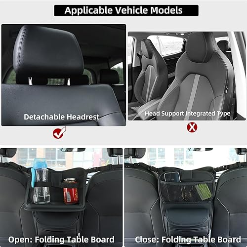 Miniatura 8 de RUPSE Organizador de coche entre asiento, soporte para bolso para automóvil, bolsa de almacenamiento de suspensión para reposacabezas con tablero