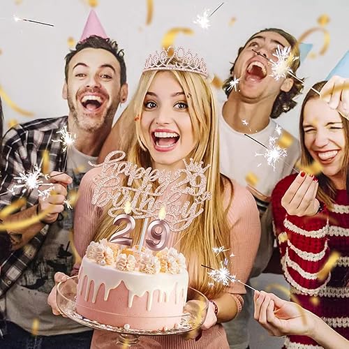 Miniatura 351 de Decoraciones de cumpleaños número 17 para niña, incluyendo tiara y banda de cumpleaños de 17, decoración para pastel y velas, globos de números