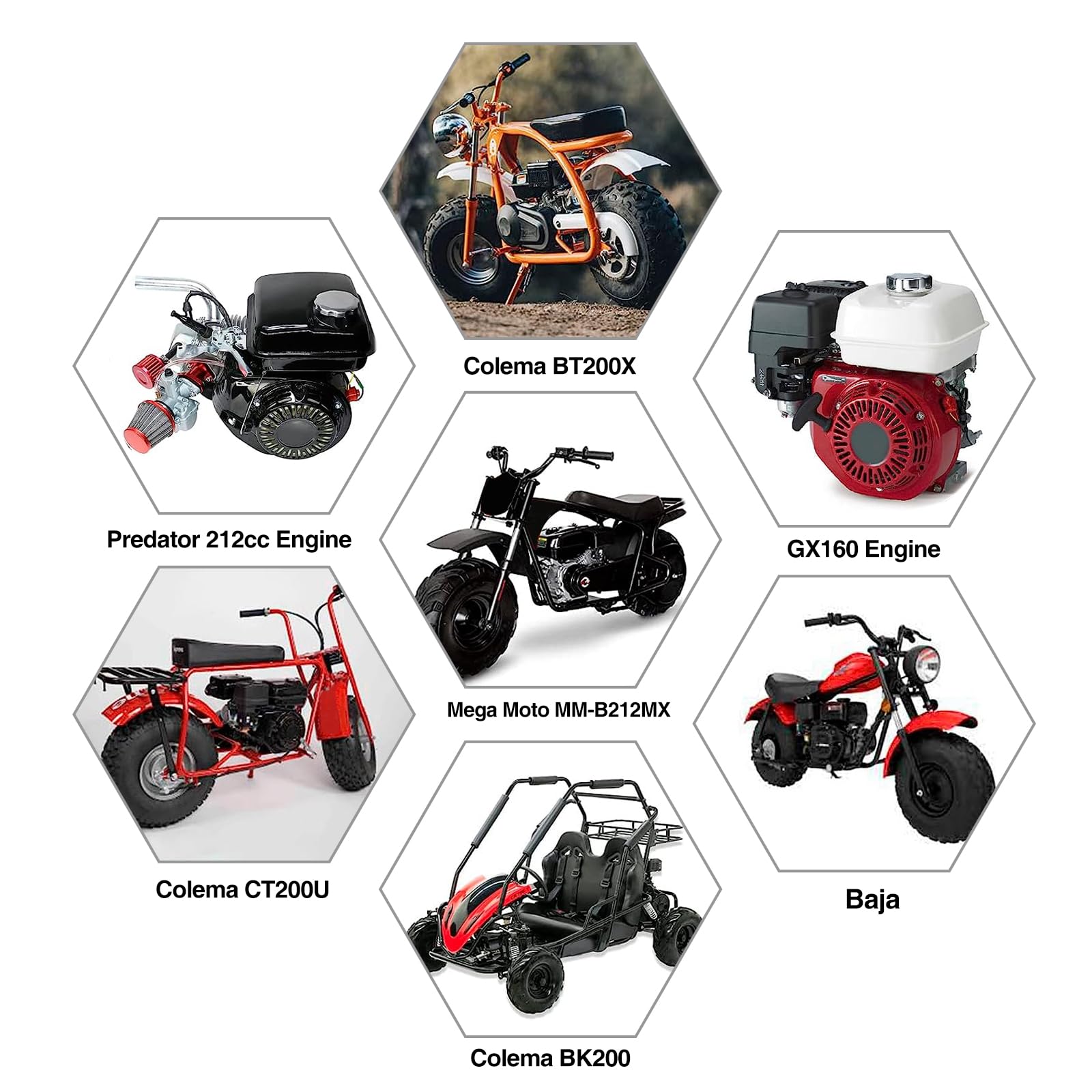 Zestaw gaźnika VM22 26 mm dla Mikuni Performance Predator 212cc GX160 GX200 CT200U 196cc KT196 Pit Dirt Bike Mini Bike z filtrem powietrza 38 mm, kolektorem dolotowym, śrubą regulacji obrotów na biegu