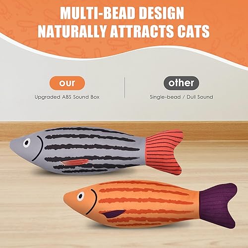 Miniatura 5 de Juguetes para gatos, juguetes de hierba gatera para gatos, suaves y duraderos con sonido de sonajero, juguetes interactivos para gatos de interior,