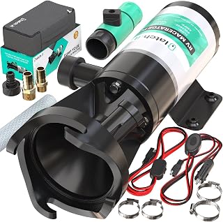 LATCH.IT RV Macerator Pump 12GPM | 12V Quick-Release Macerator Pump for RV | V2.0 RV Waste Pump Macerator w/all Fittings, Hoses & Clamps | Portable RV Pump | Dump 15 Gallons of waste per minute!
