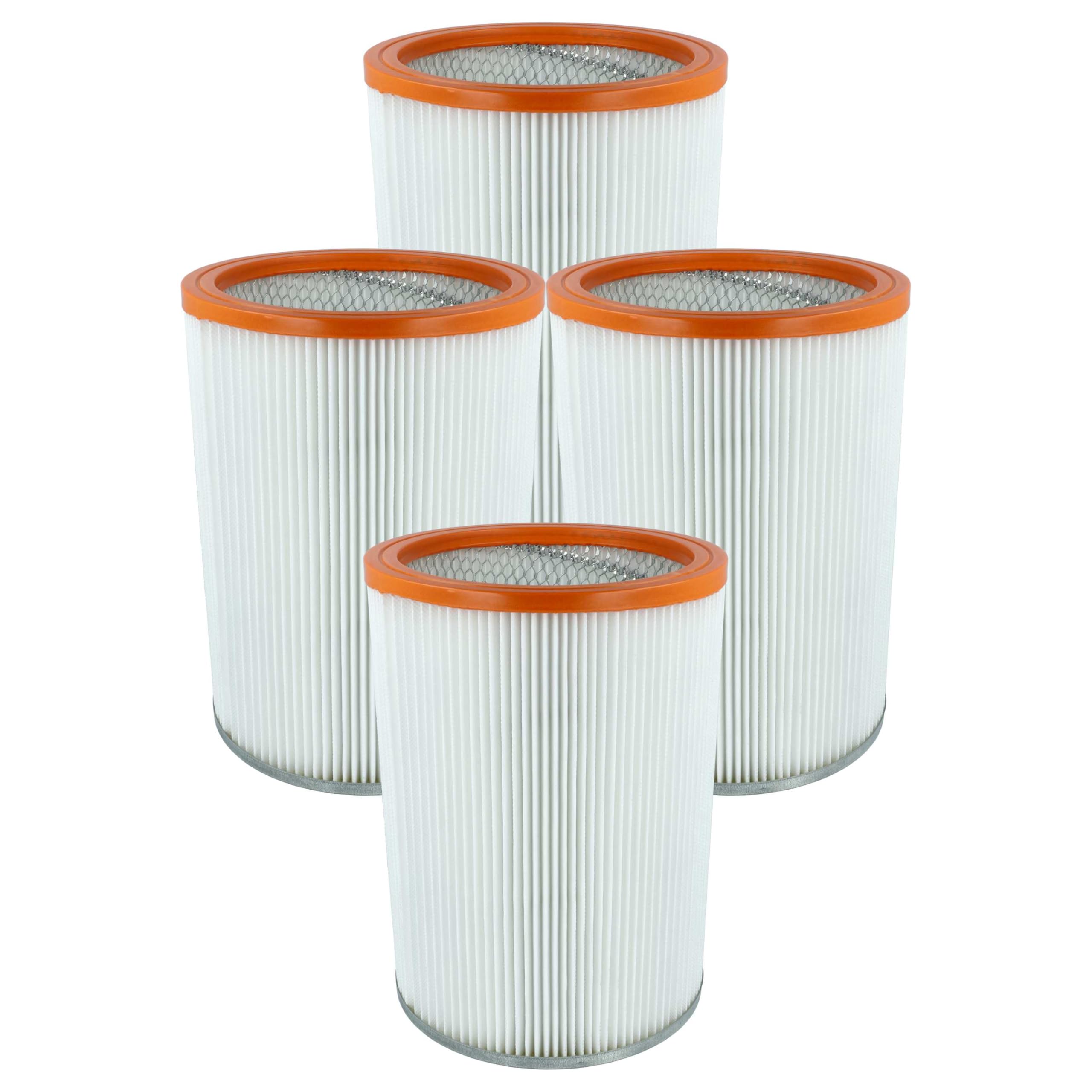 vhbw 4x Faltenfilter kompatibel mit Nilfisk/Alto/Wap turbo M2 | D2, M2 S-FA, M2 L, D R 637, D/X-B1, D-B1 Staubsauger - Patronenfilter Orange Weiß
