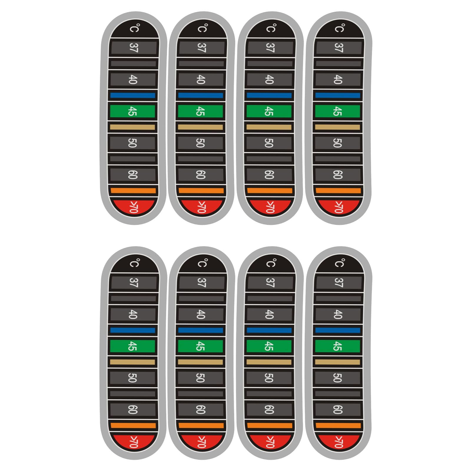 6Pcs Temperature Display Sticker, Thermometers Strips Displays Temperature in Degrees Coffee Thermometers Sticker Liquid Strips High Viscosity Label