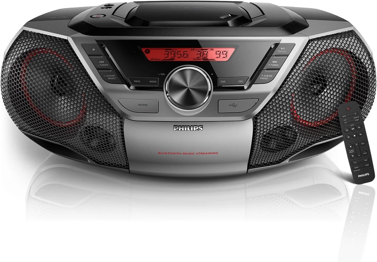 PHILIPS Portable Bluetooth Boombox CD Player (12W)