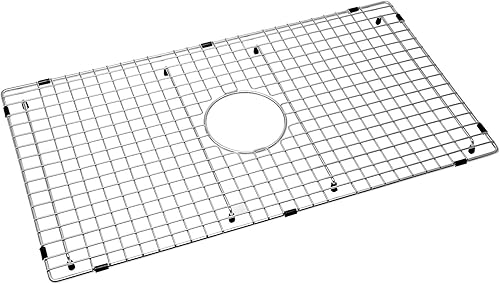 Serene Valley Rejilla inferior del fregadero de 29-12 x 16-12 pulgadas, drenaje centrado con radio de esquina de 38 pulgadas, protector de fregadero