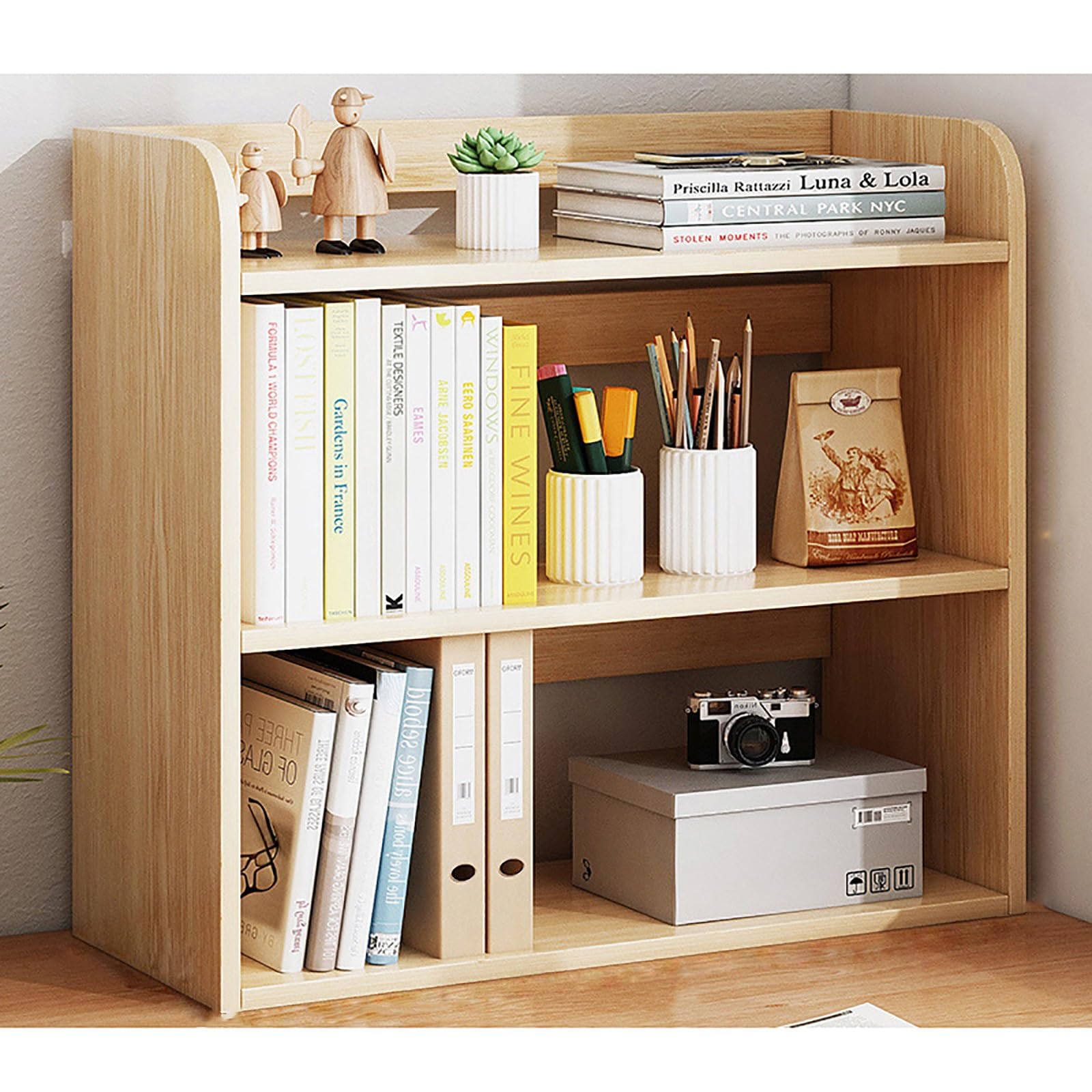 Petit Bureau en Bois, Organisateur de Rangement de Bureau, bibliothèque Autonome, étagère de présentation de Bureau, Organisateur de Bureau pour Fournitures de Bureau