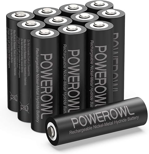 POWEROWL Solar Rechargeable AA Batteries 2800mAh Wide Temperature Range Battery Excellent Performance for Solar Garden Lights Battery String Lights