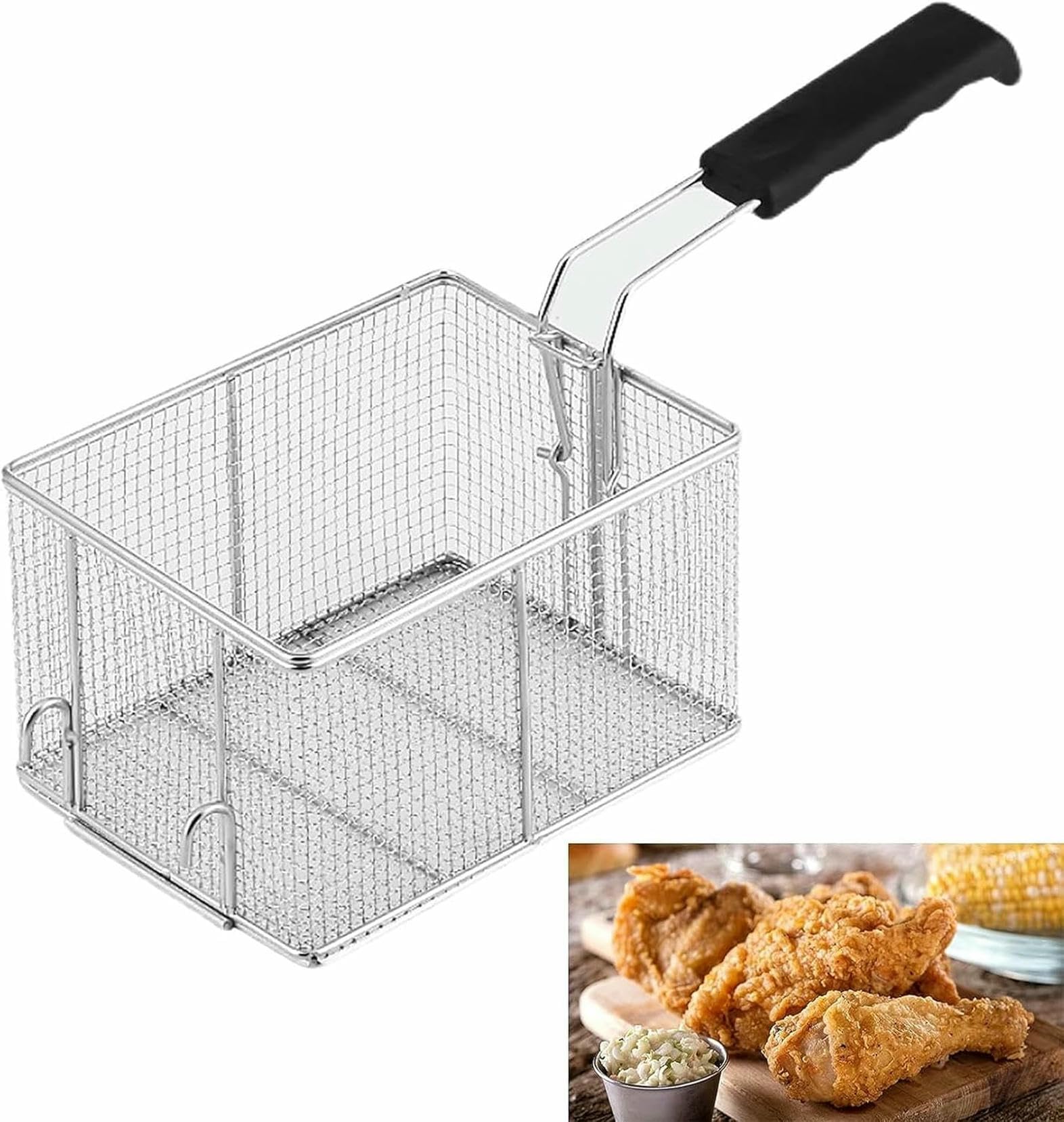 Freidora de Gas Comercial, freidora Comercial Grande de Acero Inoxidable, con Cesta extraíble, Duradera, Resistente, fácil de Limpiar, para Uso doméstico y Comercial~/