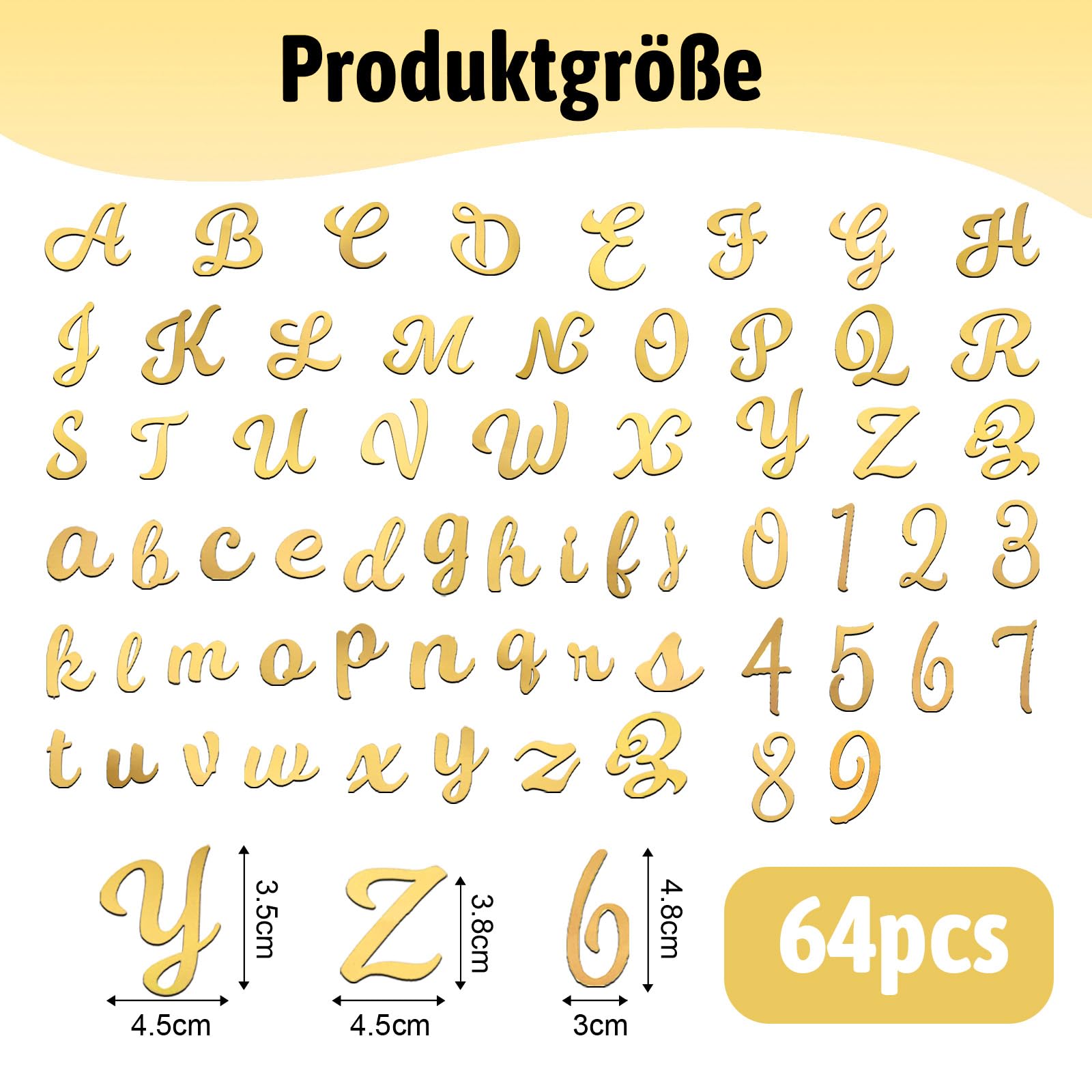 Teegxddy 52 Letters Taartdecoraties - Acryl Goud, 2 A-Z Hoofdletters Set Voor Bruiloft, Verjaardag en Feest