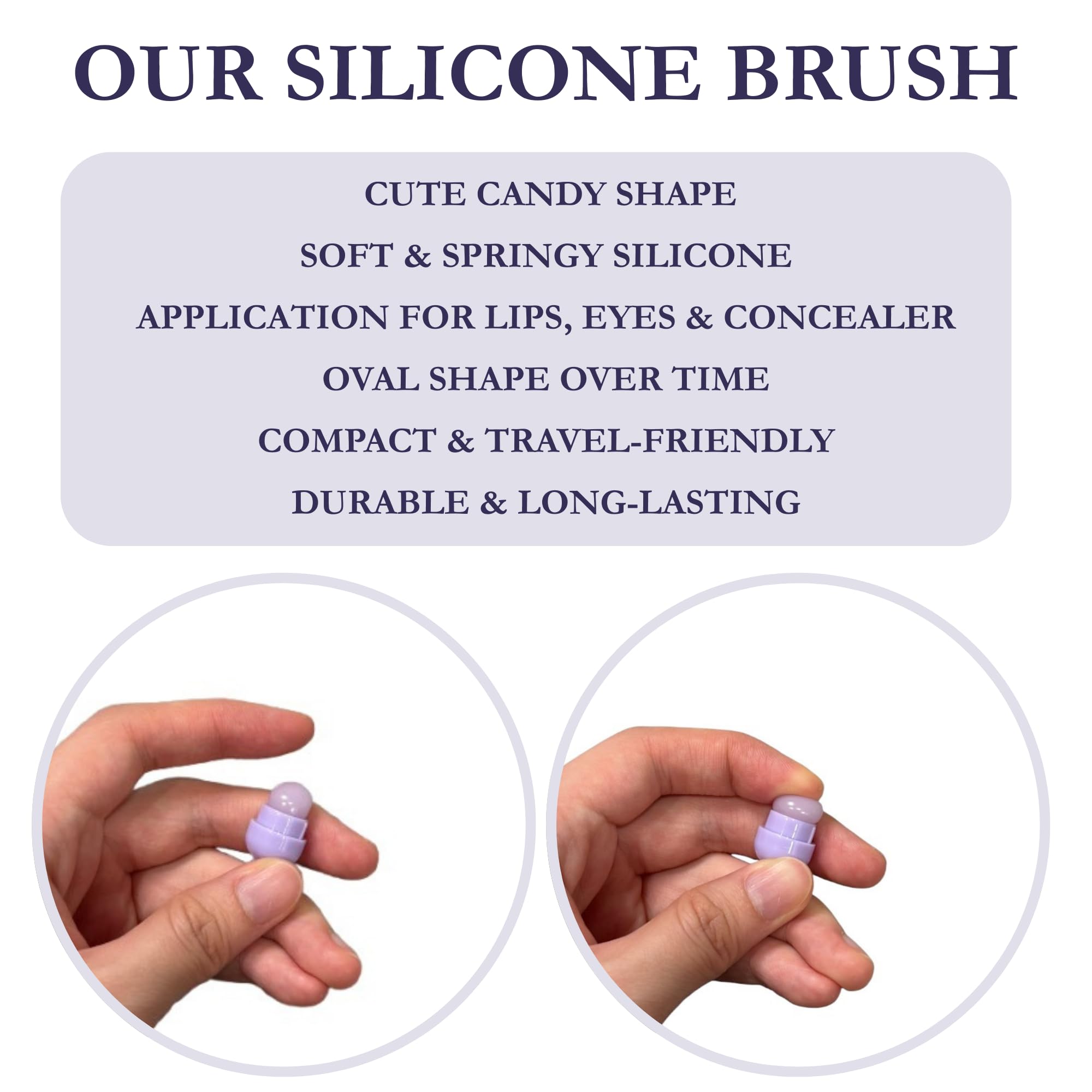 Silicone Makeup Lip Brush, Mini Portable Candy Design, Jelly Head for Lipstick, Blush, Concealer Application