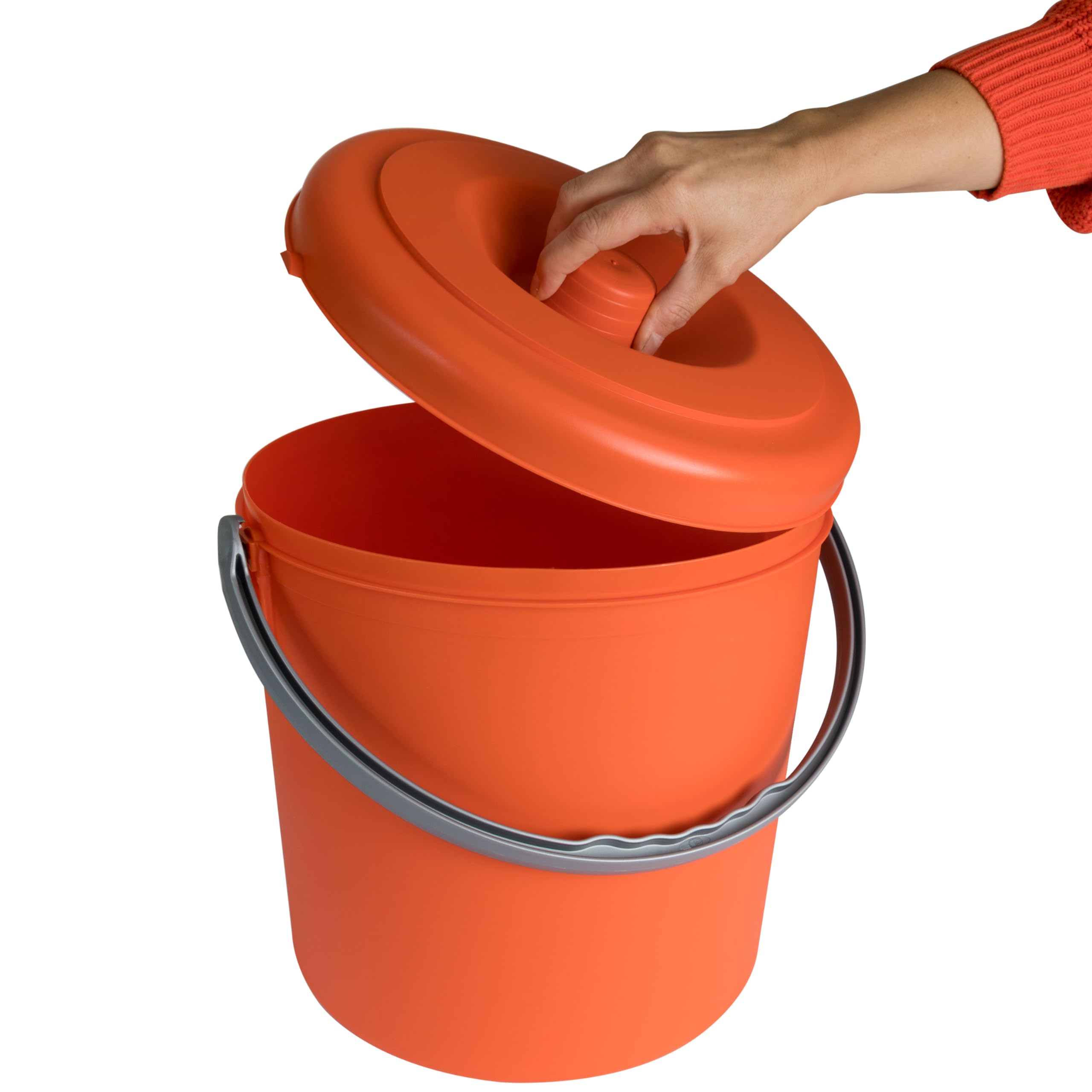 Poubelle #11 de 10 litres avec couvercle verrouillable et poignée - Bleu pétrole - 27 cm de haut - Ø24 cm Collecteur de déchets Biodéchets Eimer Küche Poubelle à couches Plastique rond