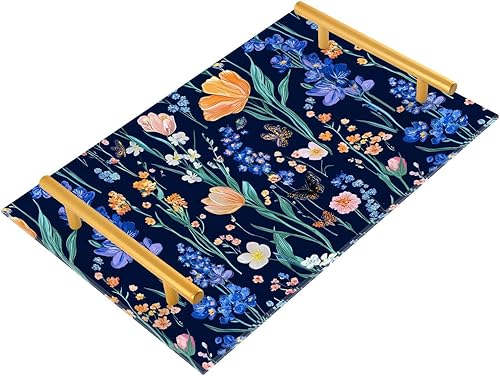 Miniatura 9 de Retro Lily of The Valley White Vanity Trays Coffee Table Tray Bathroom Counter Organizer for Bathroom Countertop Retro Lily of the Valley