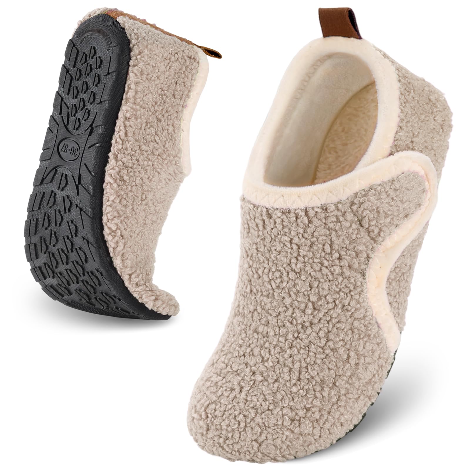 Ultrafun House Slippers for Women Men Slip on Barefoot Slippers Socks Soft Lightweight Rubble Sole House Shoes Indoor/Outdoor