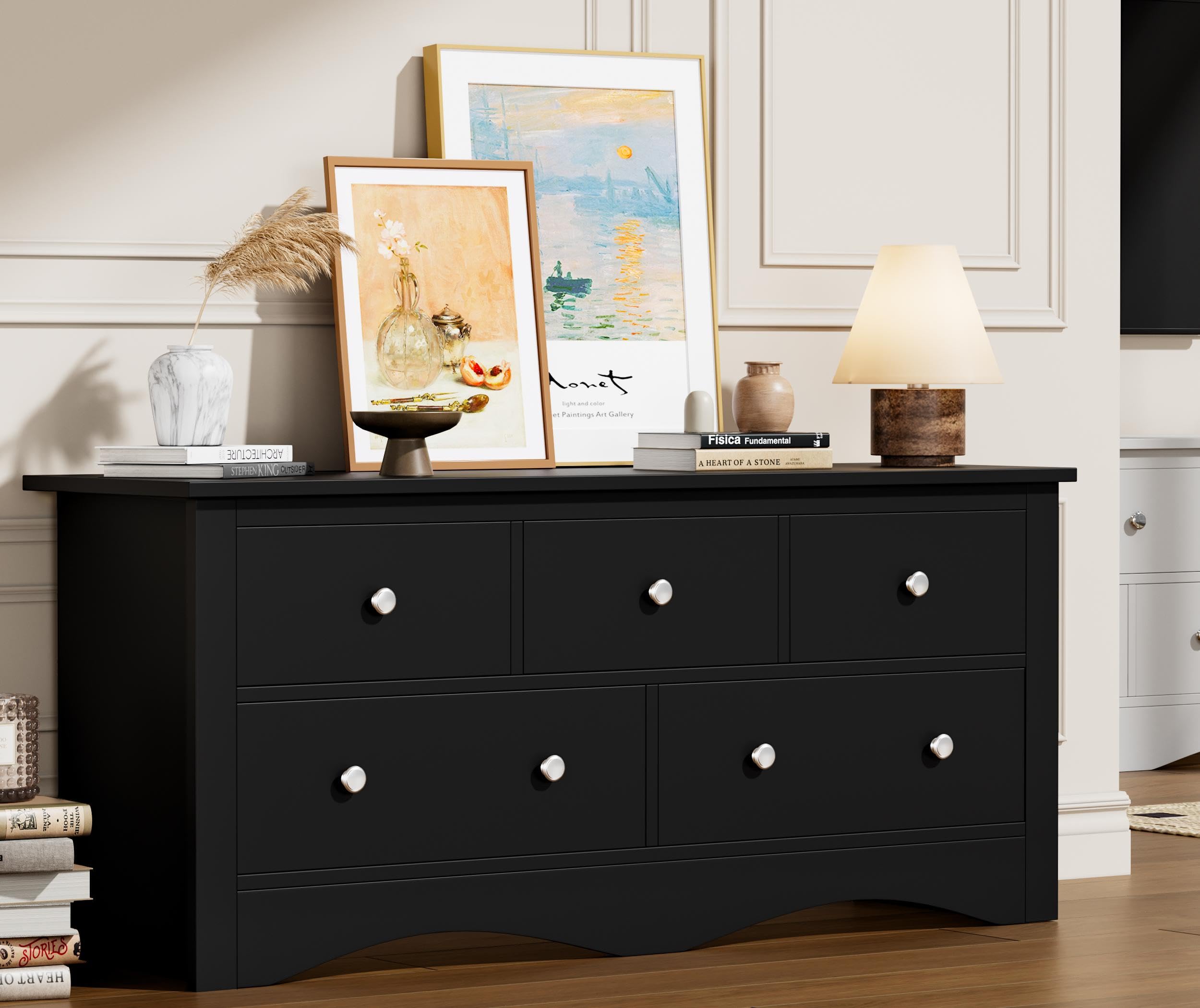 black 5 drawer dresser Techni Home Black 5 Drawer 22.5 in. Wide Dresser RTA-DSR05-BK