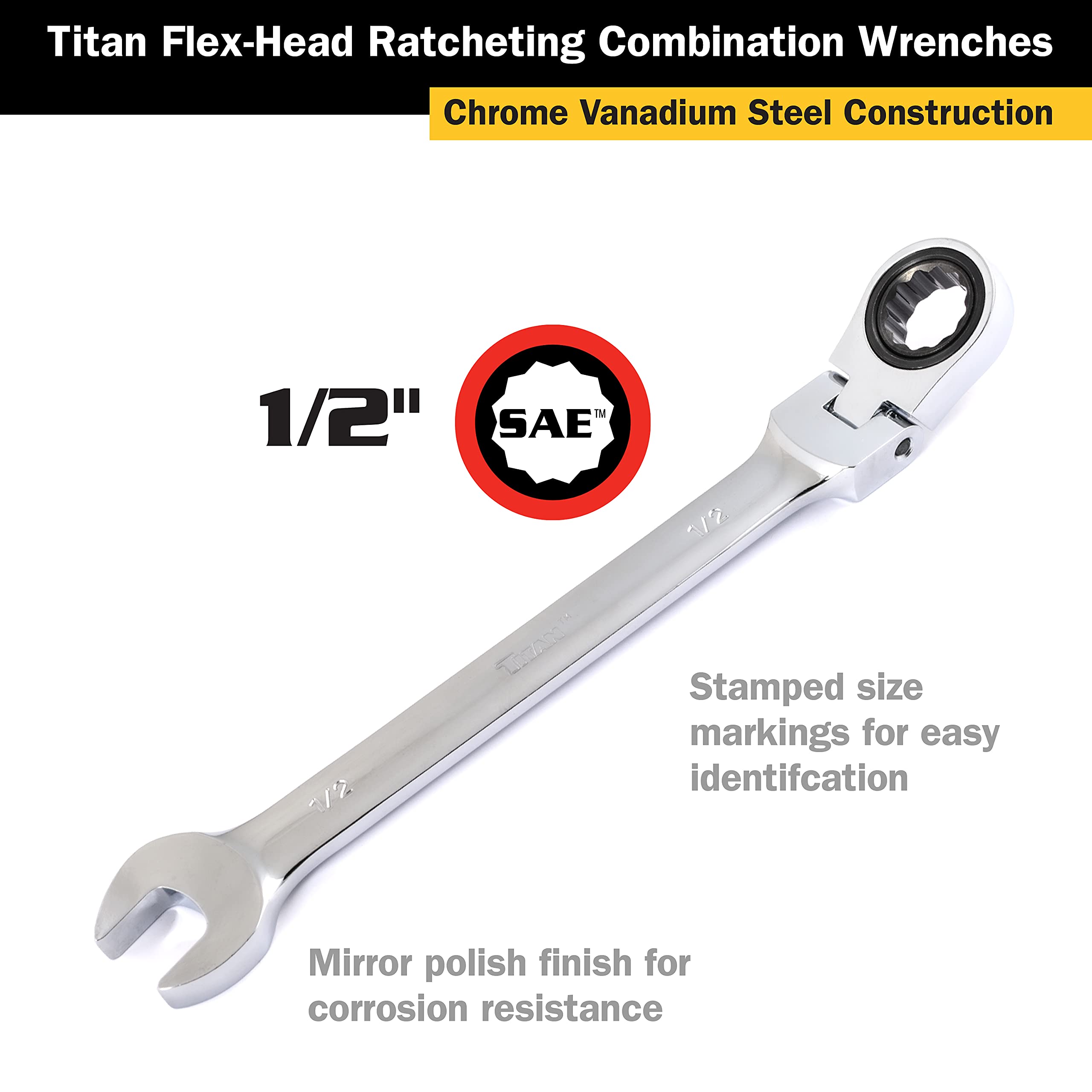 Titan herramientas 12905 1/2-inch Flex llave de trinquete – Multicolor